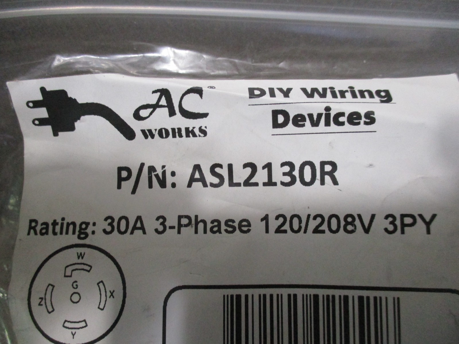 AC WORKS® NEMA L21-30R – 3-Phase 30A, 120/208V Locking Female Connector NEW