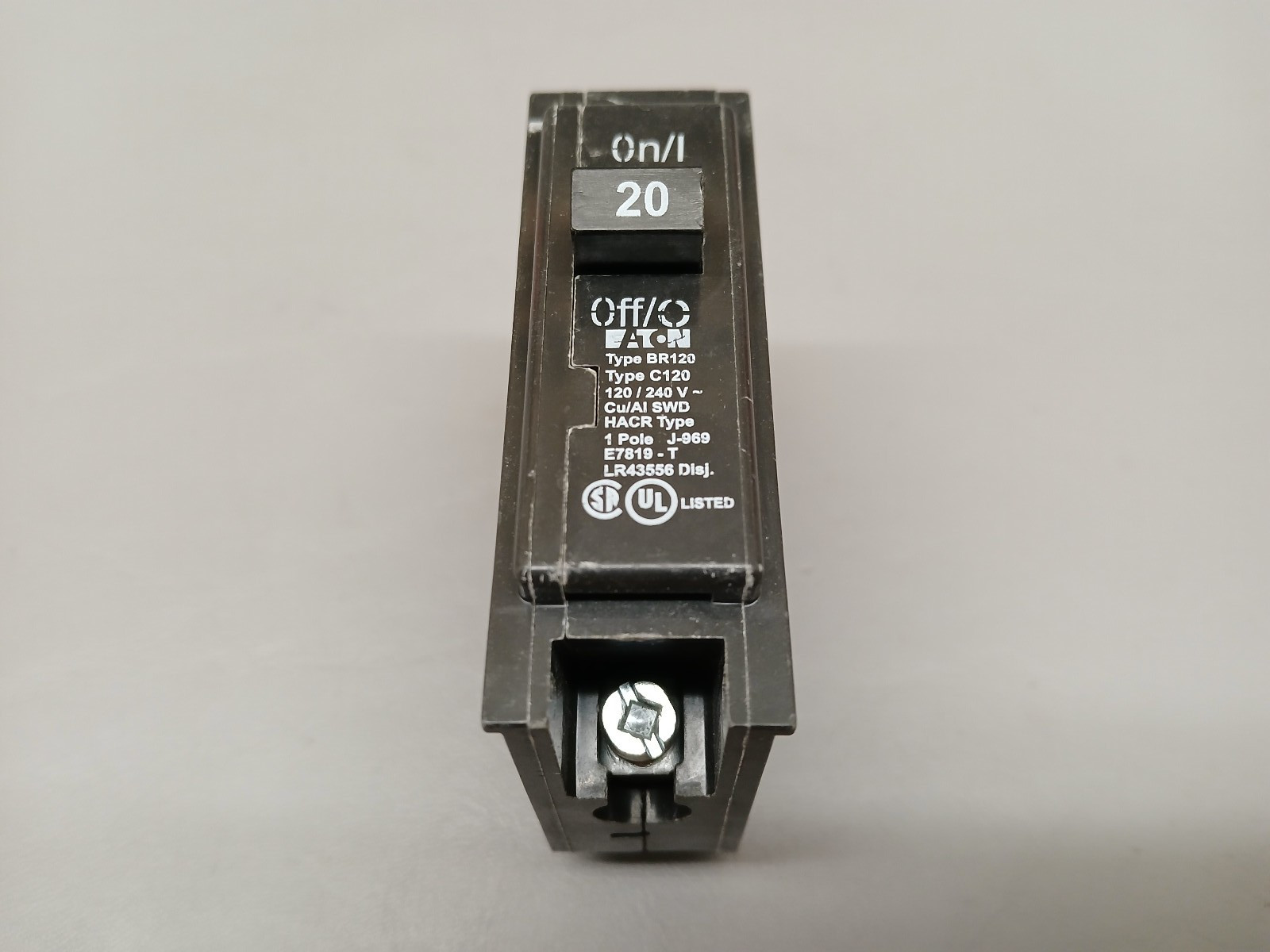 Eaton Cutler Hammer 20 Amp Single Pole Circuit Breaker BR120 / C120 120V