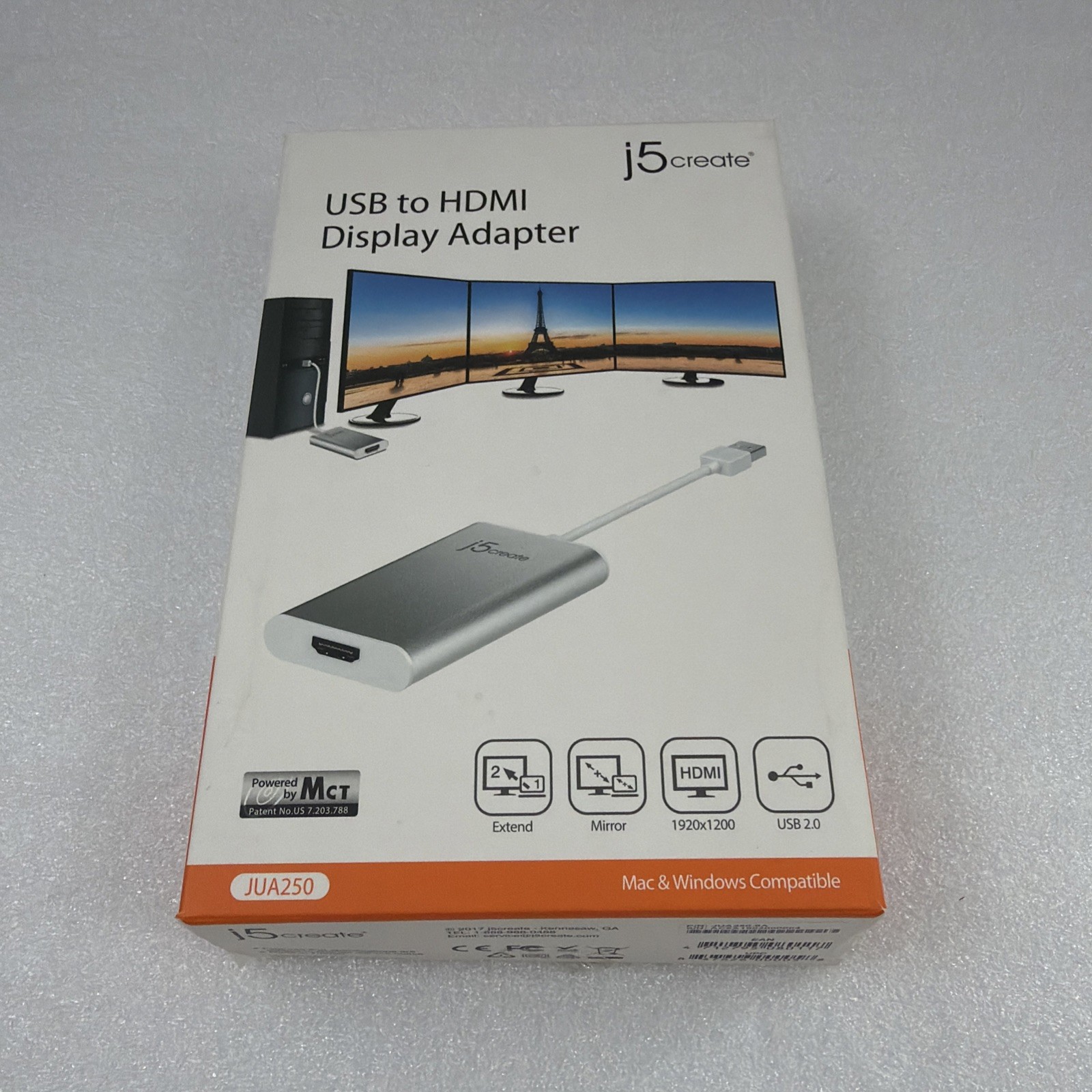 j5CREATE HDMI USB DISPLAY ADAPTER JUA250 USB2.0 HDMI MAC & WINDOWS
