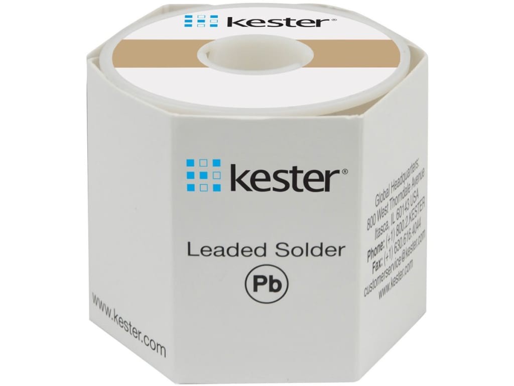 Kester 24-6337-7604 Solder Wire, No Clean, Leaded, Sn63Pb37, 1.1%, 0.015′ (0.40
