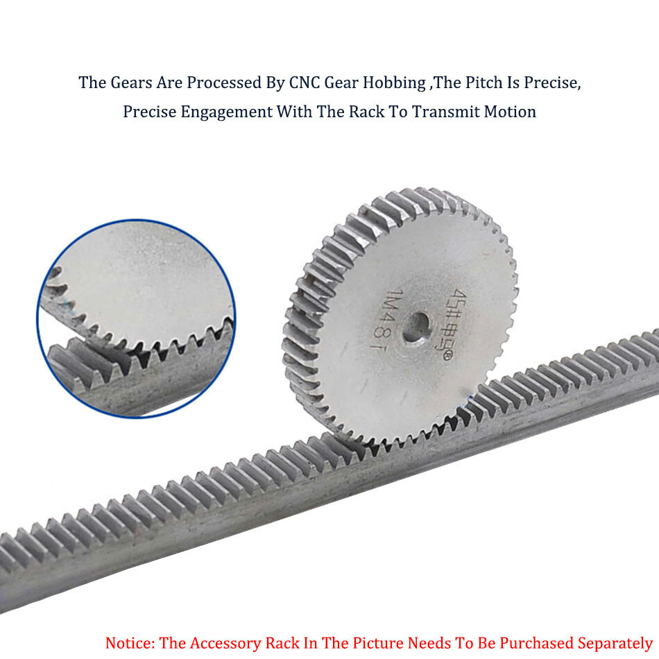 1Mod Steel Spur Gears Pinion Gear 10mm Thick 12-150 Teeth 14-150mm OD For 3D CNC