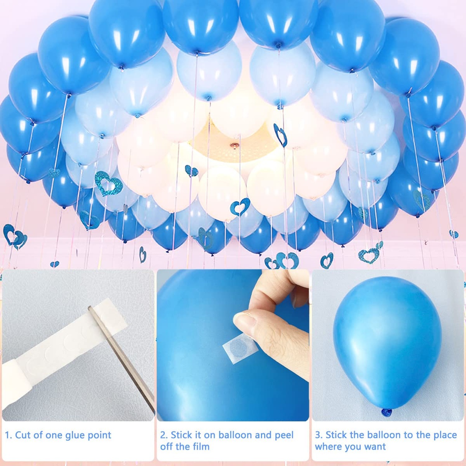 HANWER Balloon Glue Point Dots, 800 PCS Removable Clear Dots Double Sided, Ad…