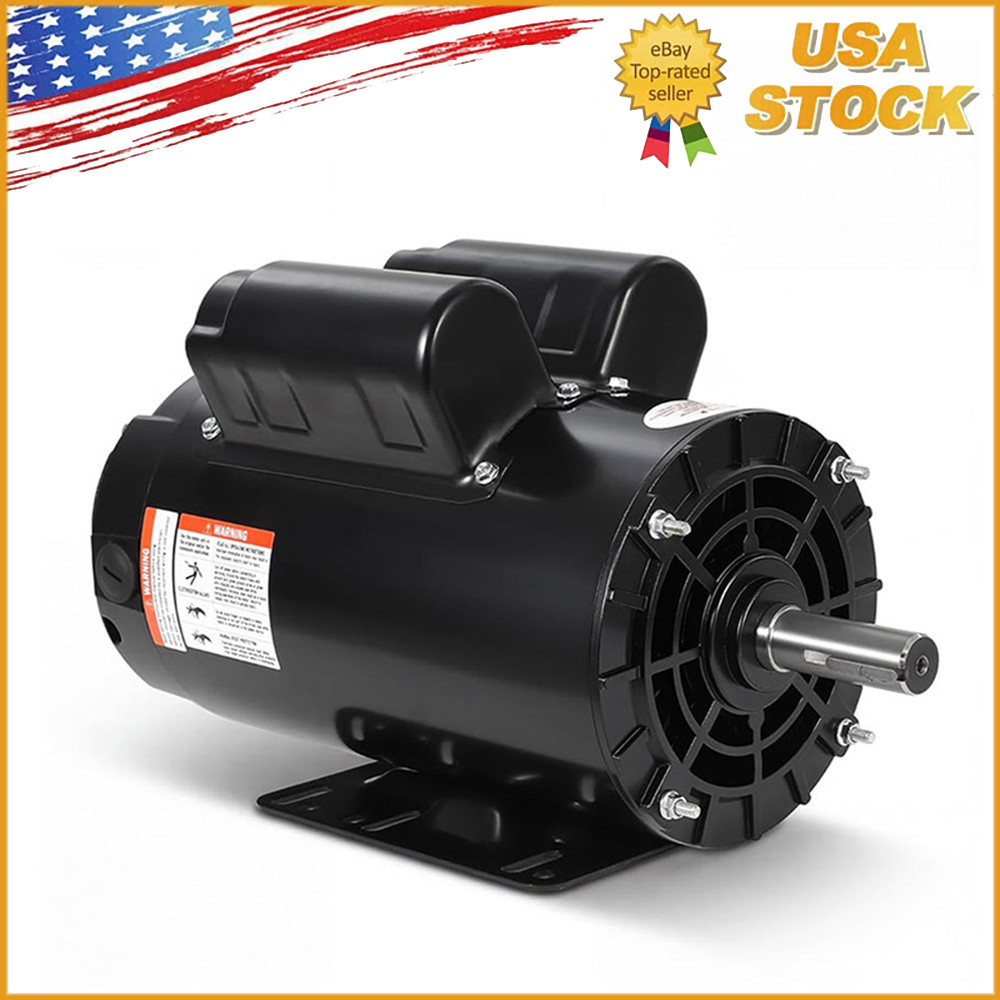 5HP SPL Air Compressor Electric Motor 230V 17.6Amps 3450 RPM 5/8» Keyed Shaft