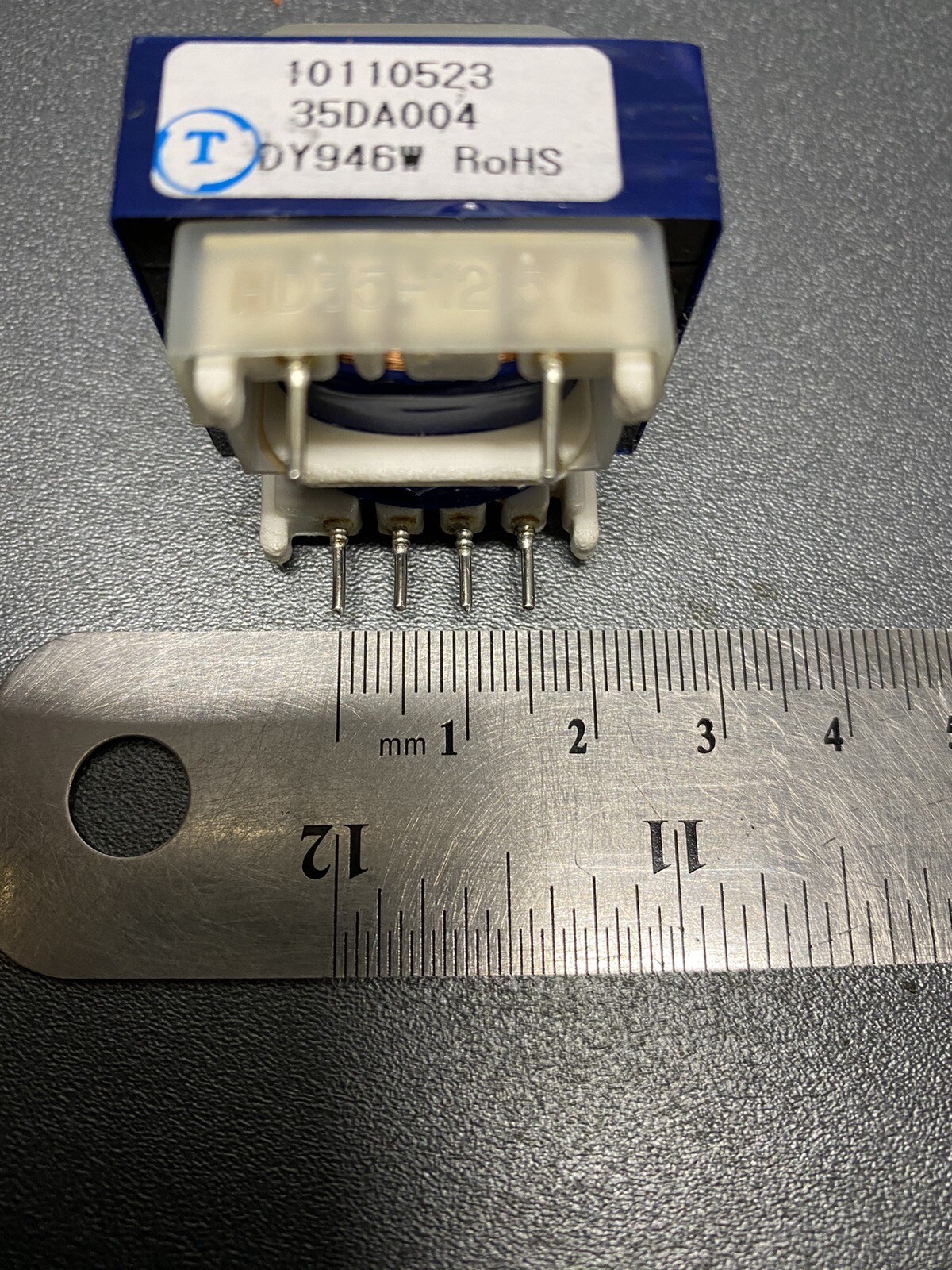PCB mount transformer, Single primary, dual secondary, 120 volts/12 volts