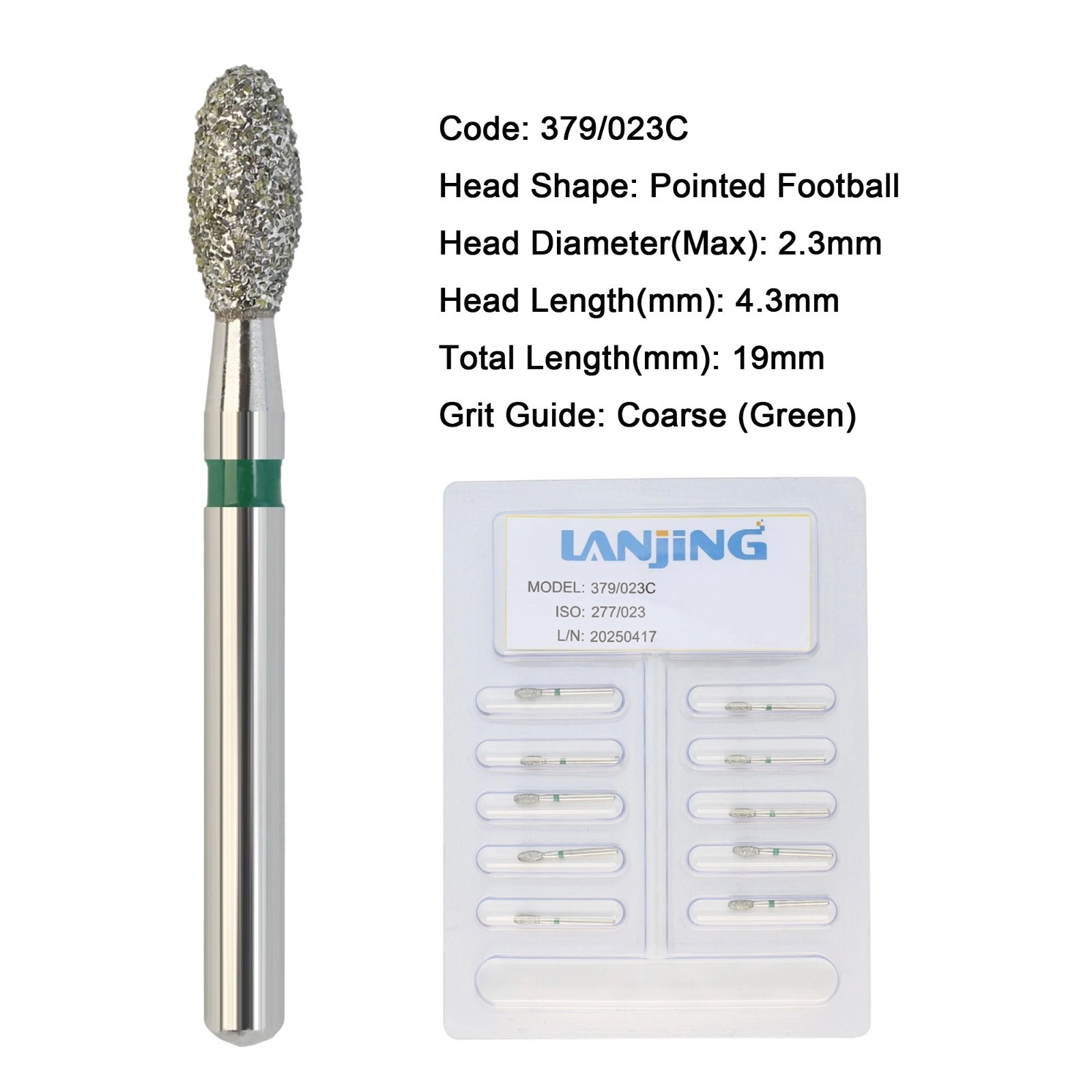 Dental Burs Diamond 330 Pear Egg Football Barrel High Speed FG 830/010 379/023