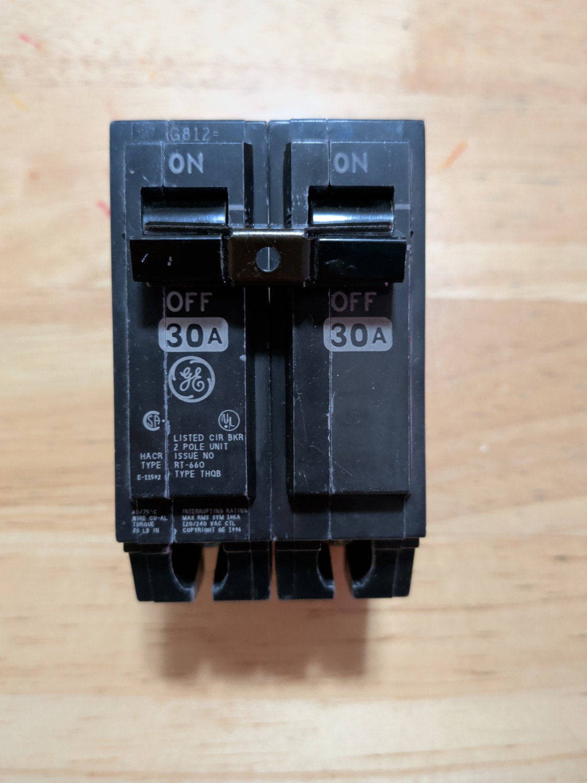 GE THQB2130 30 Amp 2 Pole 120/240V Circuit Breaker