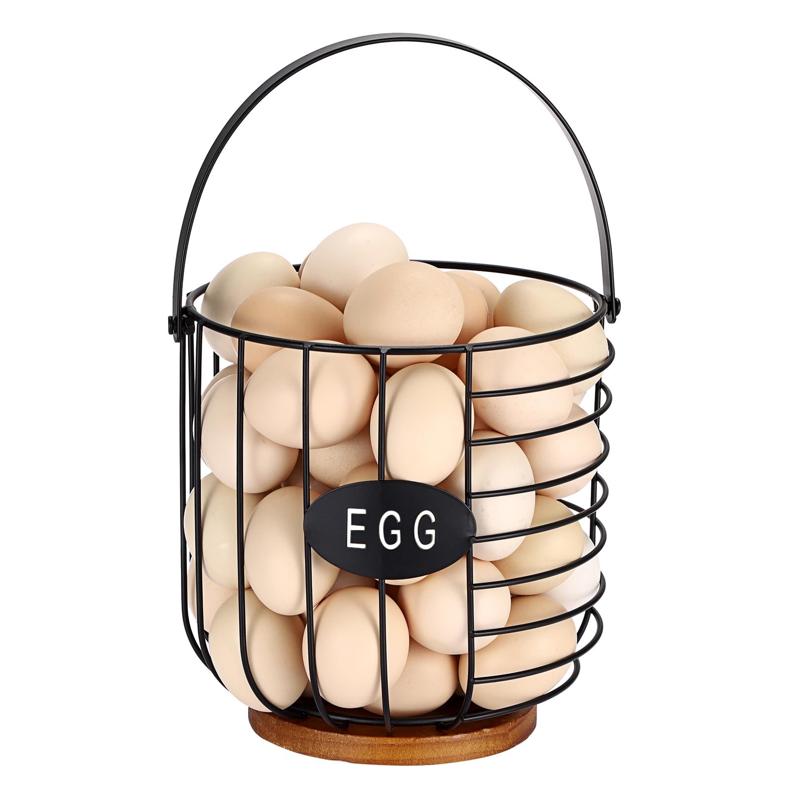6.5» Farmhouse Egg Basket for Gathering Fresh Eggs, Metal Egg Holder Counter…