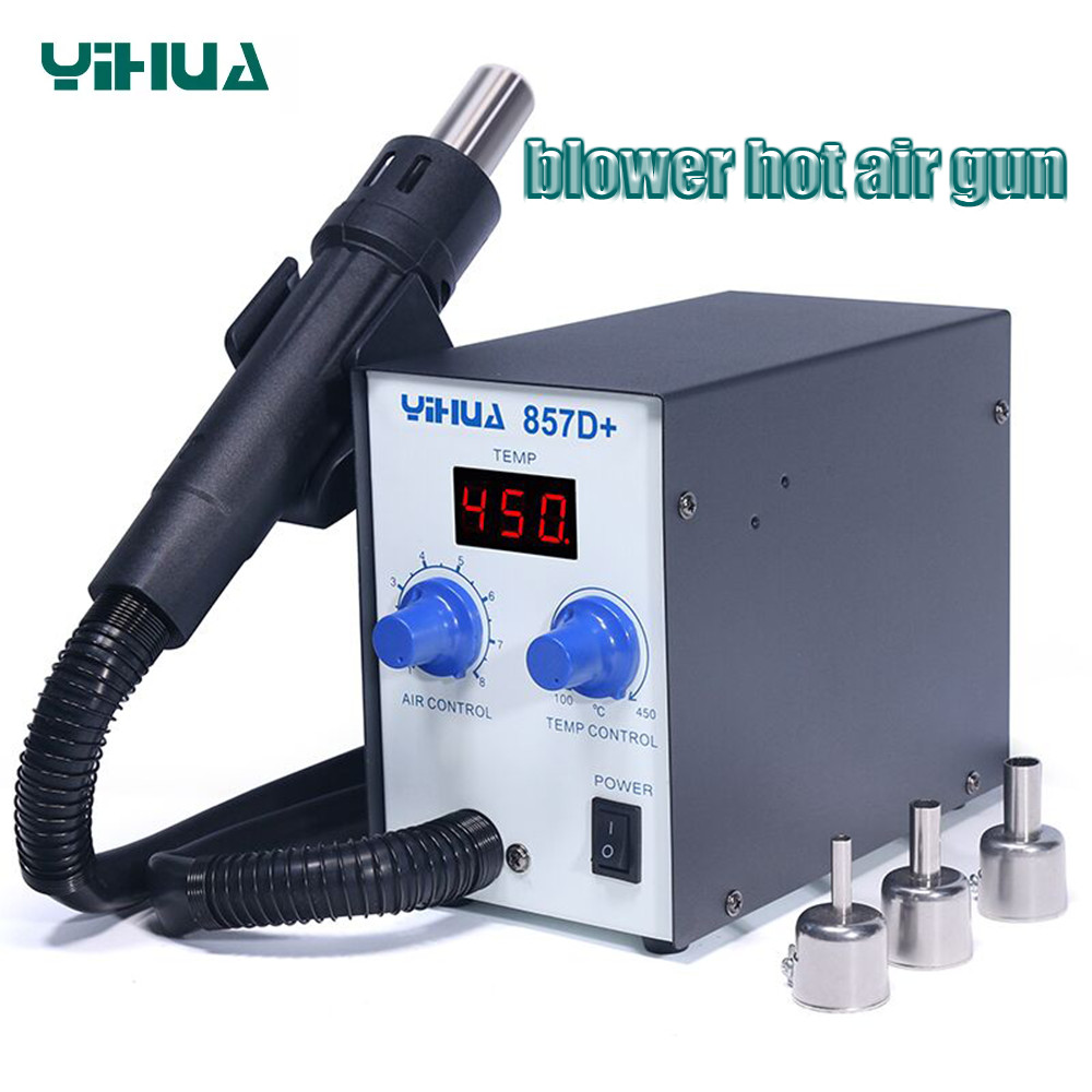 YIHUA 857D+ Hot Air Rework Station Roots-type Blower SMD BGA Desoldering Rework