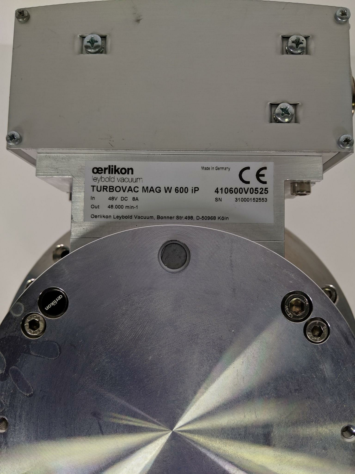 Oerlikon Leybold MAG W 600 iP 410600V0525 ISO-K Turbo Pump