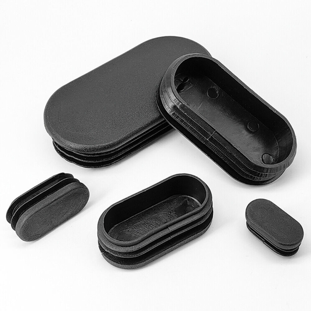 Oval Plastic Pipe Tube Insert Plugs Bungs Furniture End Caps Black Grey White