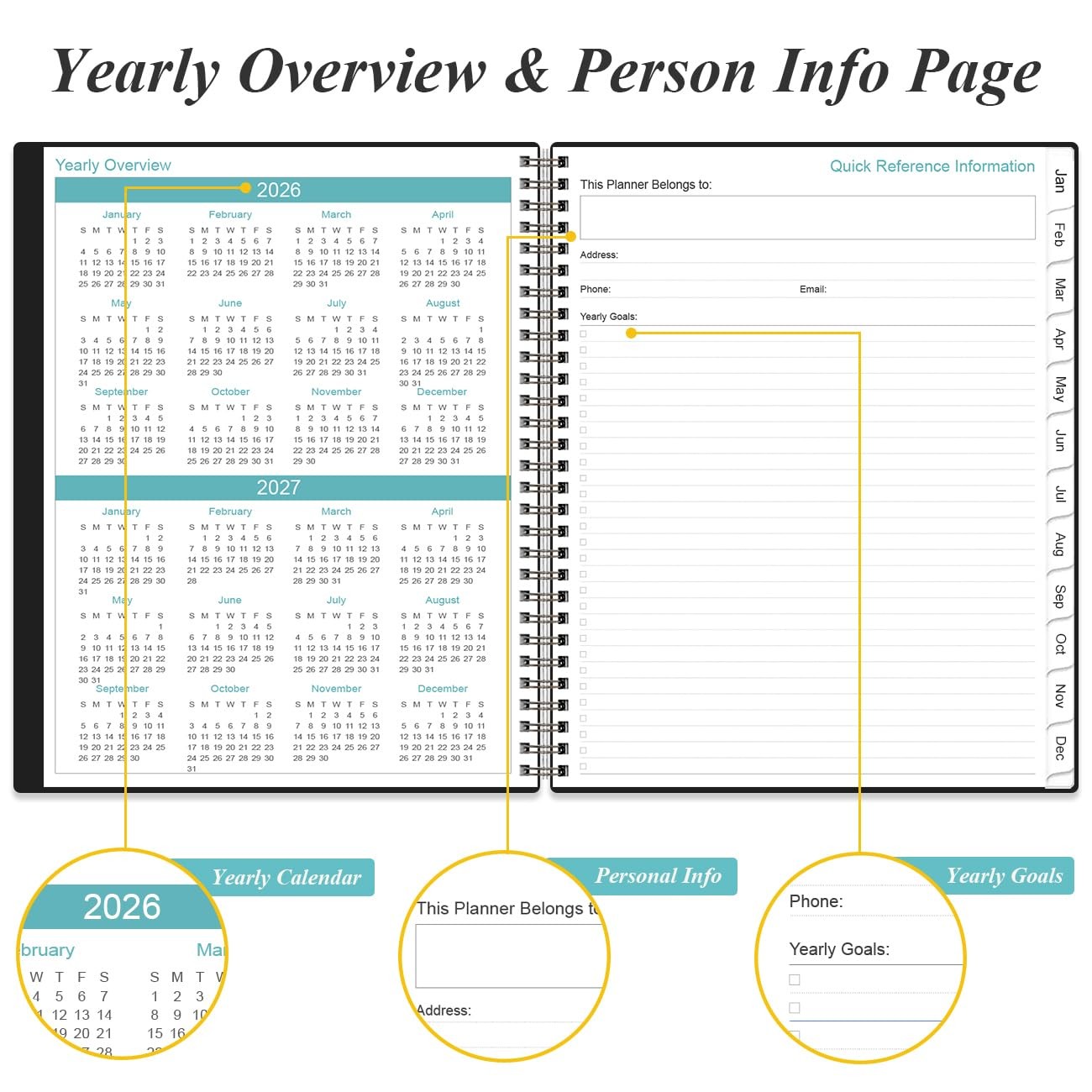2026 Planner – 8.5″ x 11″ Weekly Monthly Planner from January 2026 to Decembe…