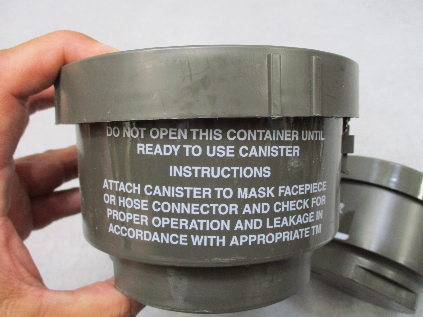 Lot of 2 USGI 40mm Gas Mask Filters C2A1 M40 NATO Threaded Canisters Sealed