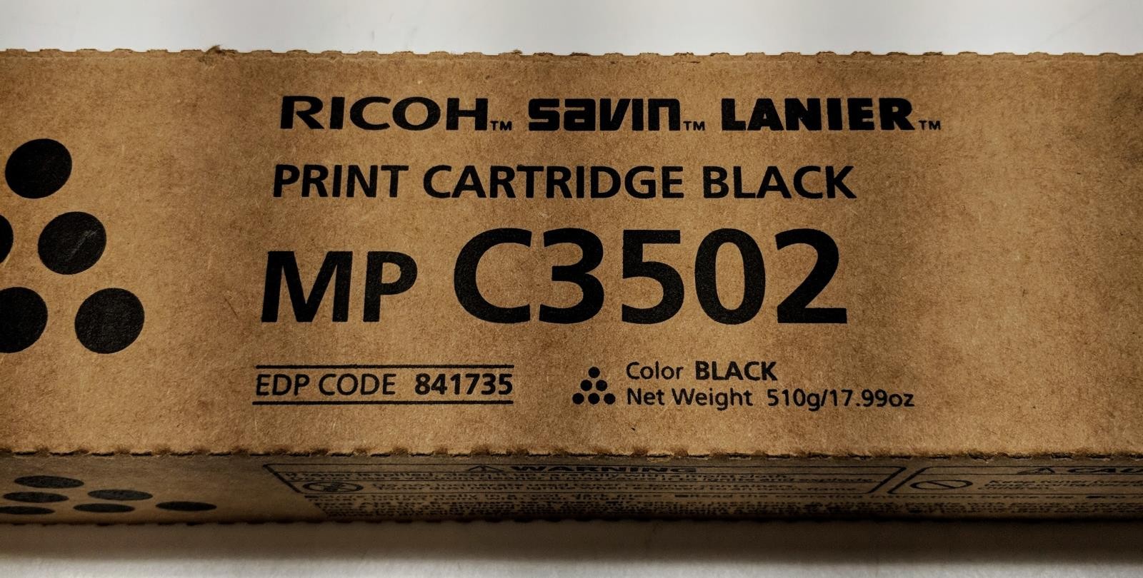 Geniune Ricoh, Savin, Lanier MP C3502 Black – 841735