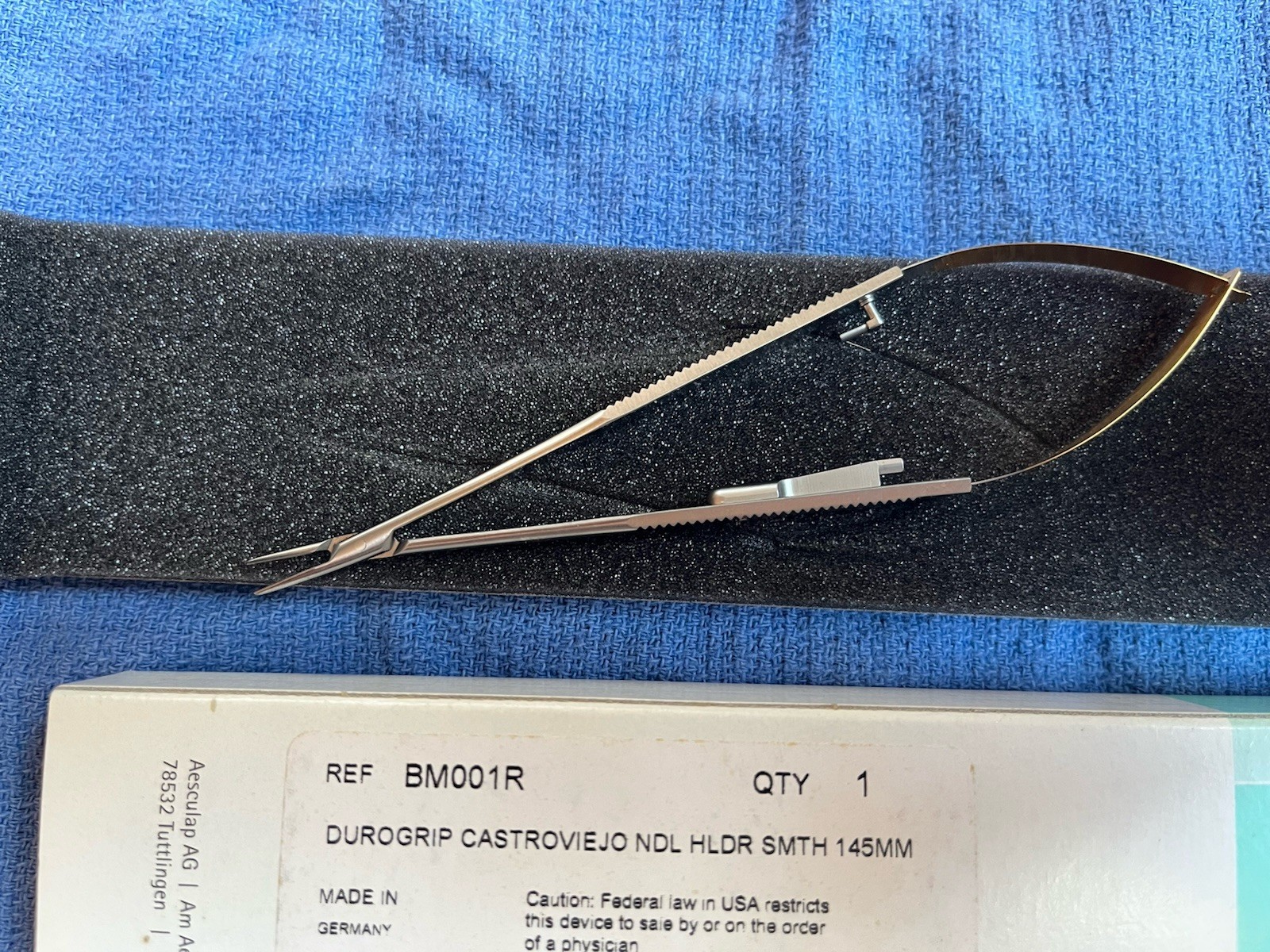 Aesculap BM001R Durogrip Castroviejo Needle HLDR SMTH 145MM NEW IN BOX NIB