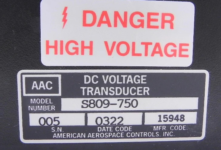 American Aerospace DC Voltage Transducer S809-750