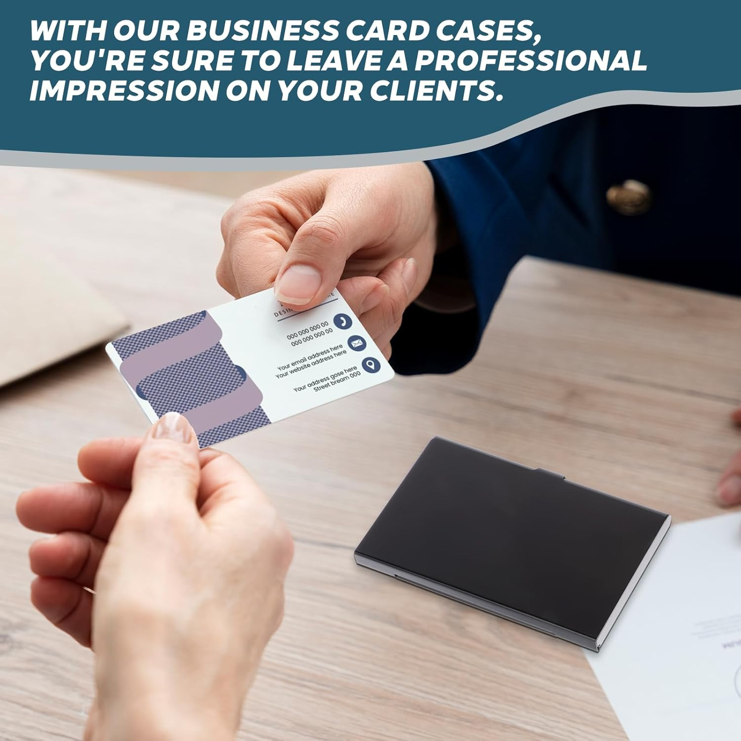 4 Pack Metal Business Card Holder Case Slim Business Card Case Professional Busi