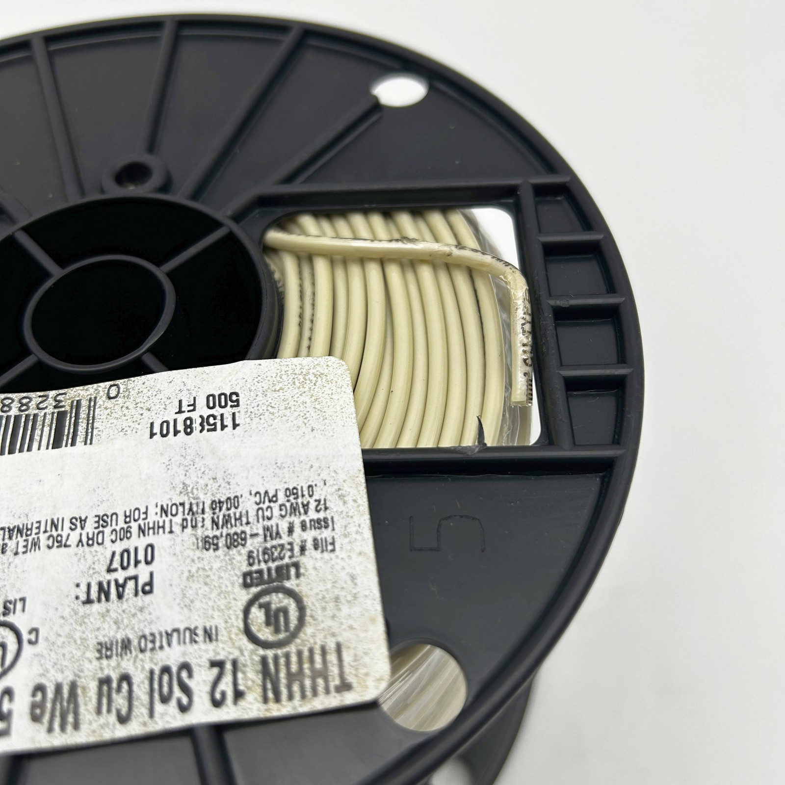 Southwire 11588101 Solid Building Electrical Wire THHN 12 AWG White 500ft Reel