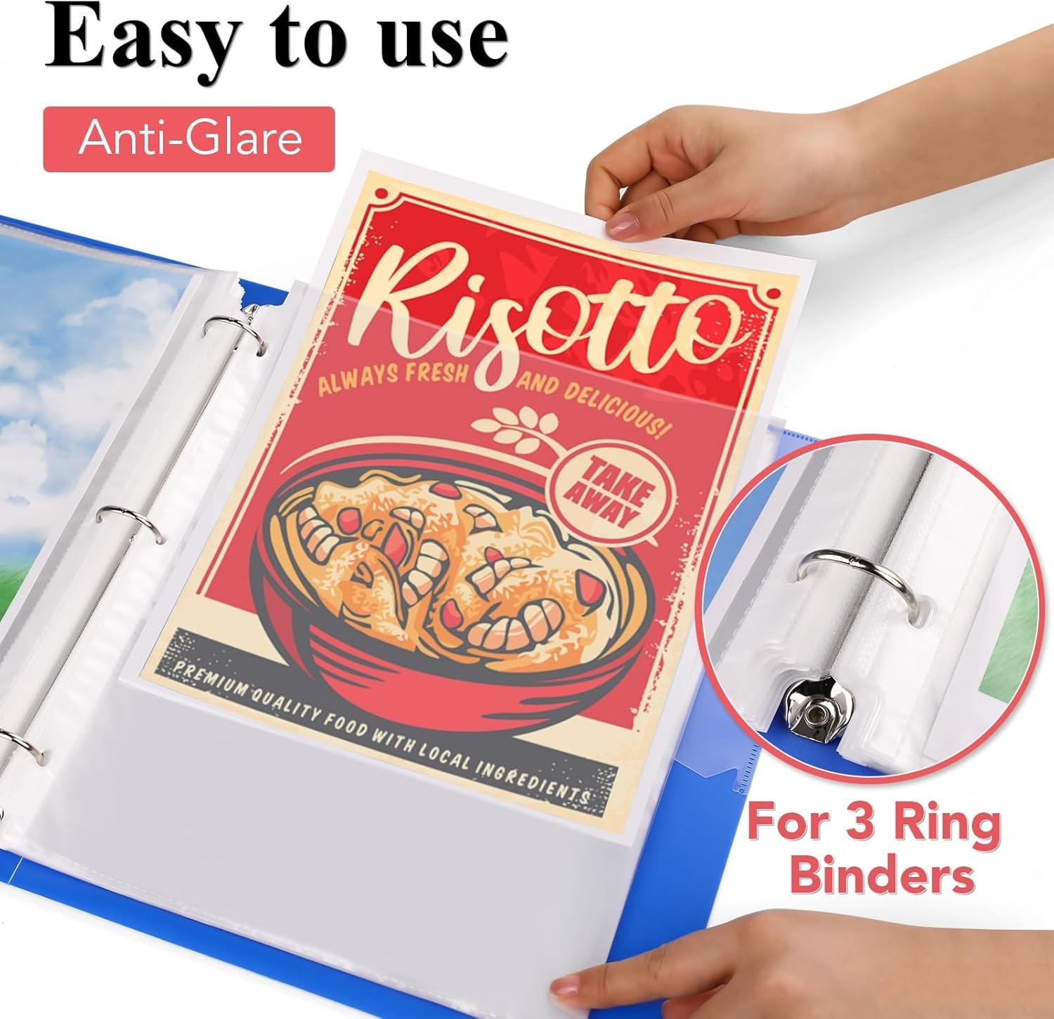 500 Pack Sheet Protectors 8.5 x 11 inch Clear Page Protectors for 3 Ring Bind…