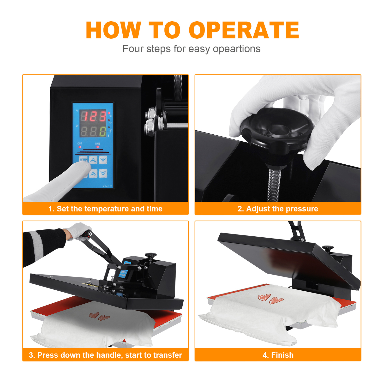 16″x24″ Digital Clamshell Heat Press Transfer T-Shirt Sublimation Press Machine