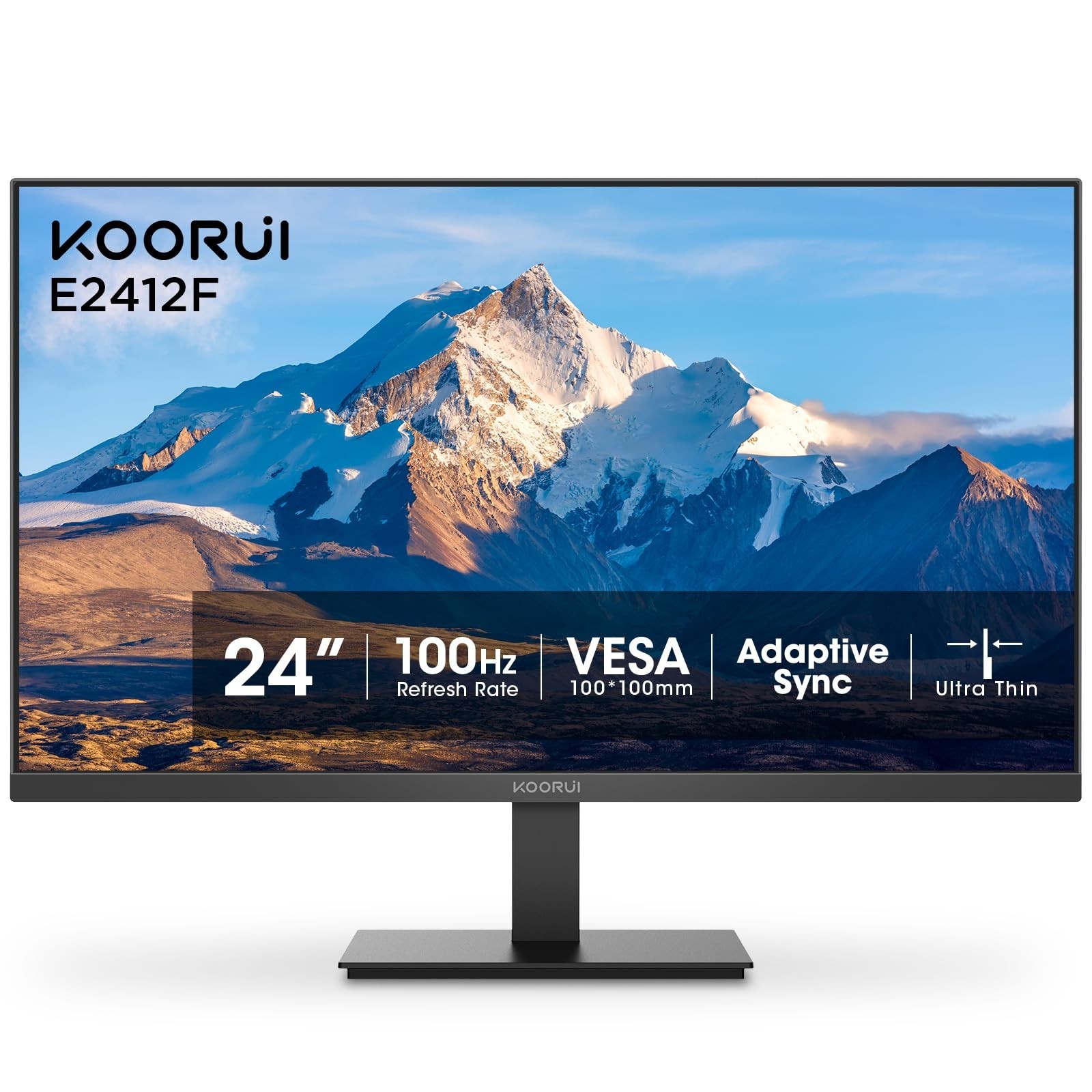 KOORUI 24-inch Computer Monitor Full HD 1920 x 1080p 100Hz VA Display 3000:1 …