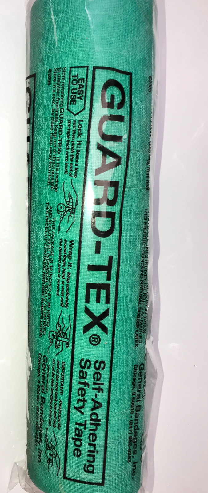 FINGER PROTECTION SELF-ADHESIVE GREEN SAFETY TAPE ROLLS 1″ WIDE