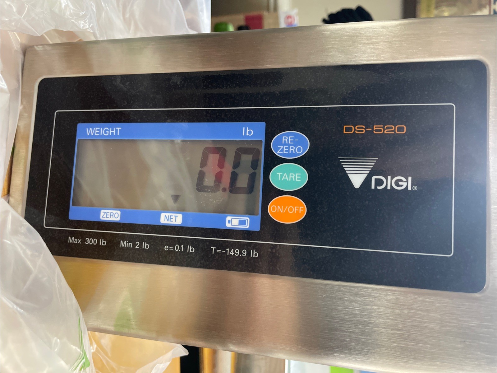 DIGI DS-520 Digital Platform Scale 300 Lb Food Service Stainless Water Resistant