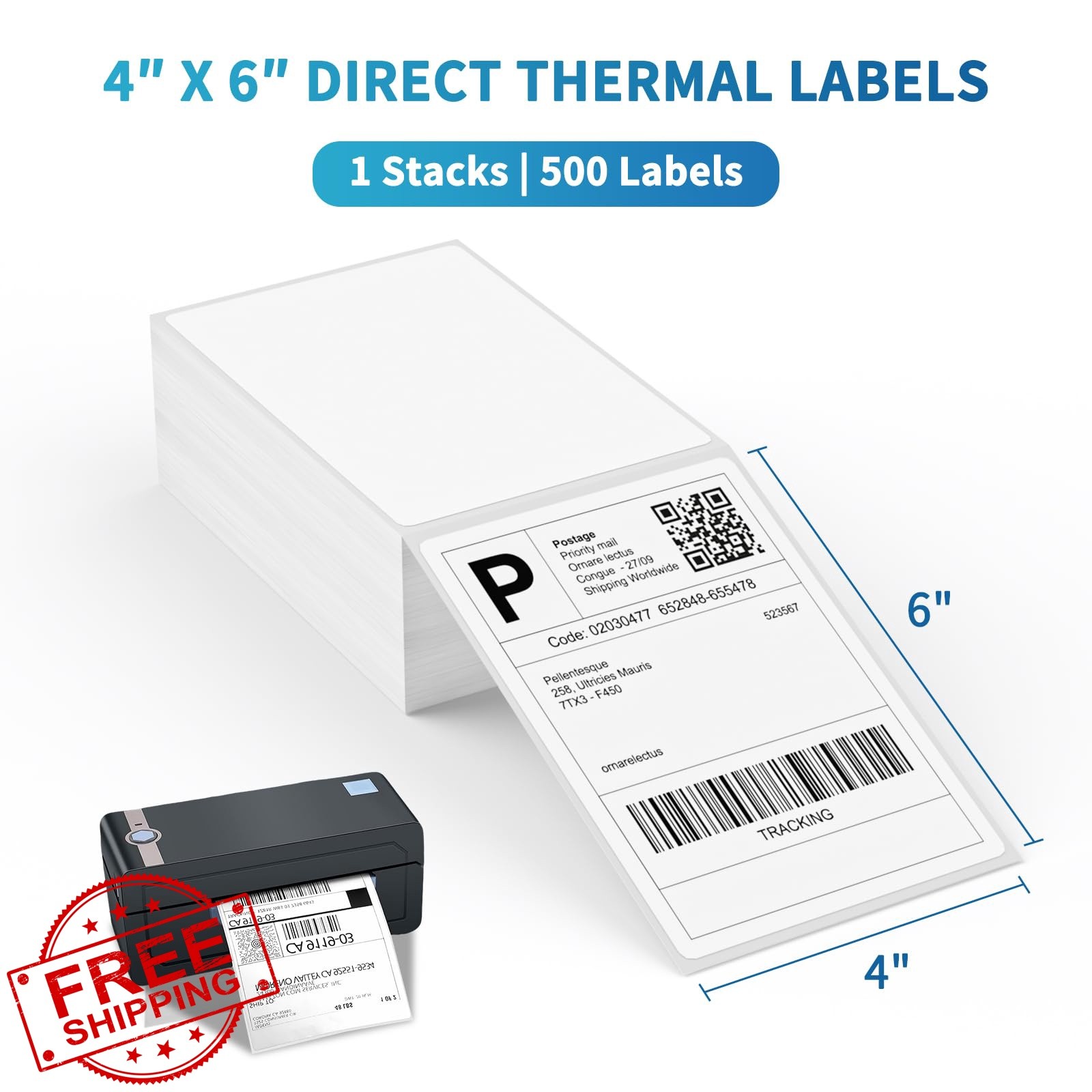9527 Product Labels White 500 per Stack
