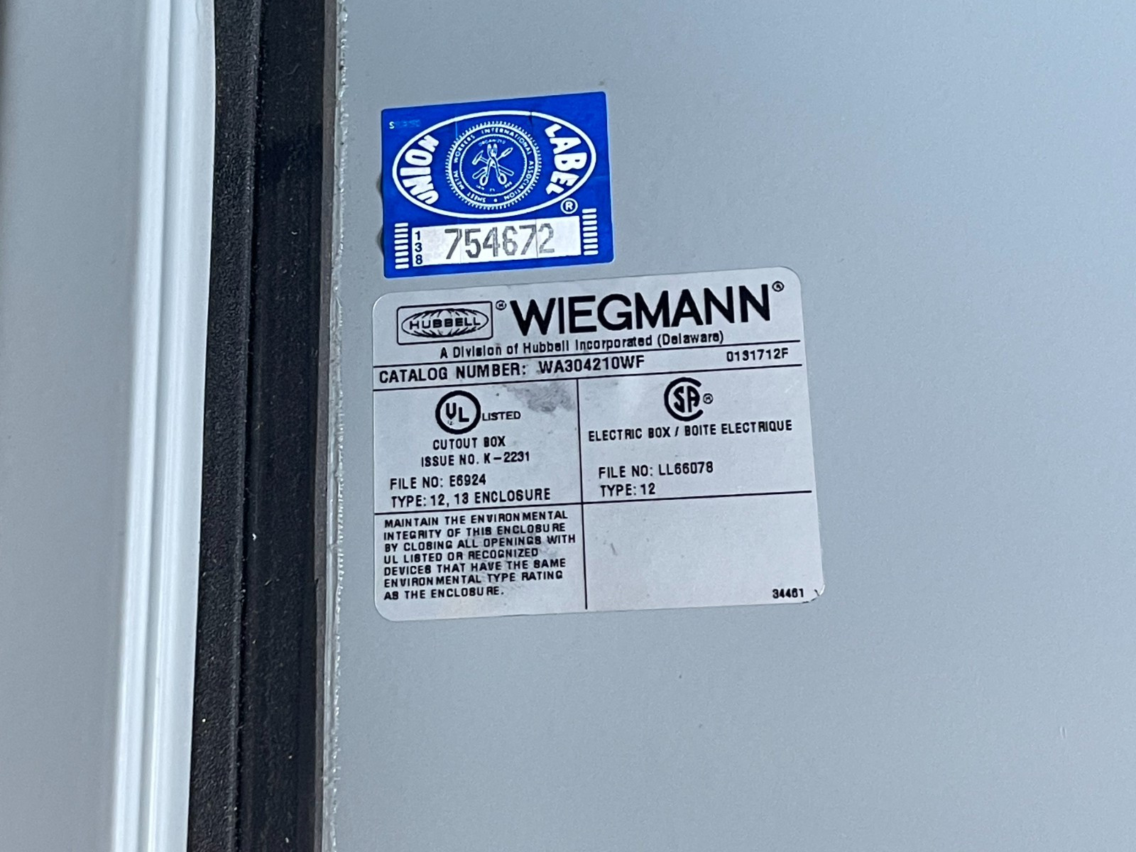 Wiegmann WA304210WF N12 Double Door Wall-Mount 30X42X10 Carbon Steel – Gray