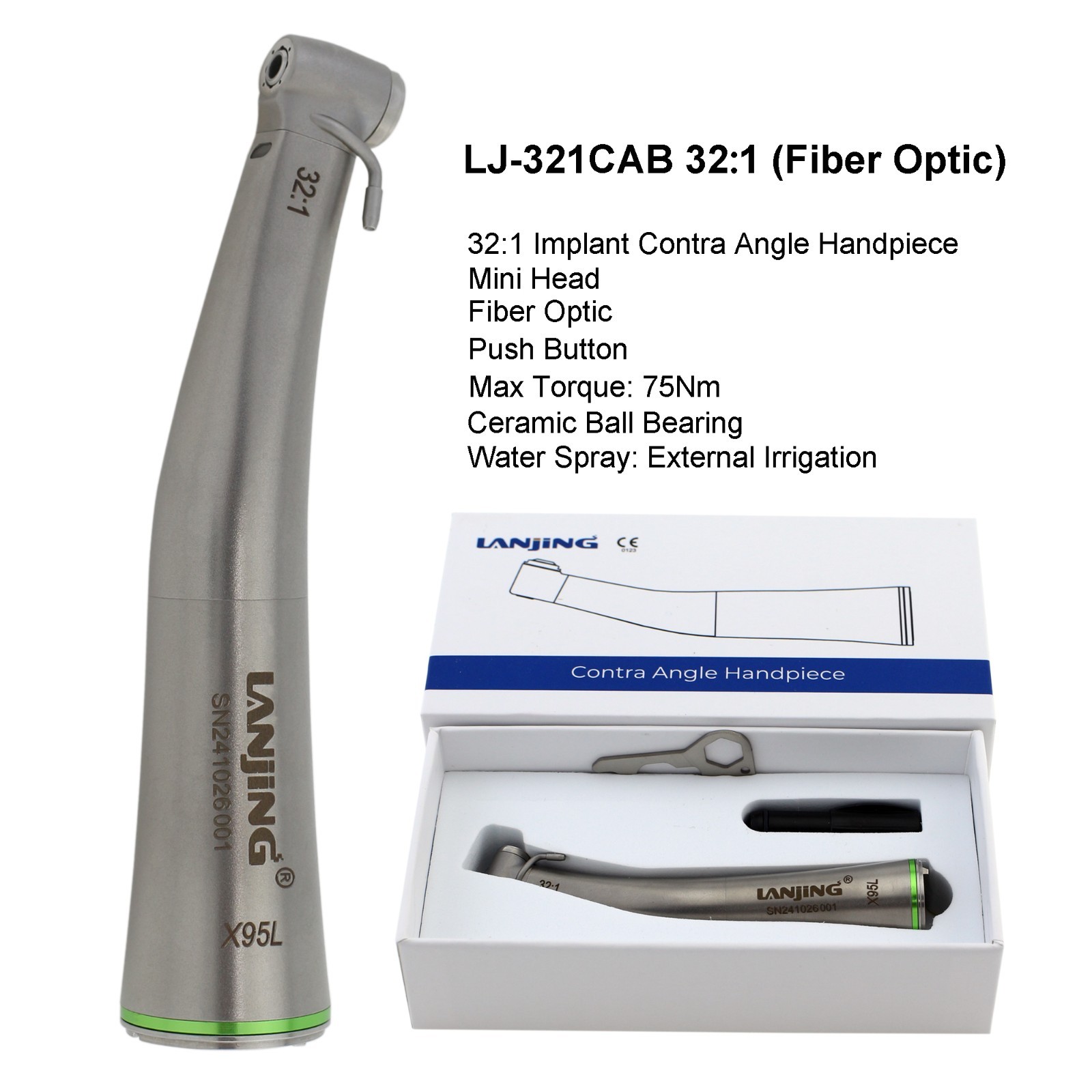 Dental Surgical Handpiece 20:1 32:1 Implant Contra Angle 1:2 Straight 20° Angle