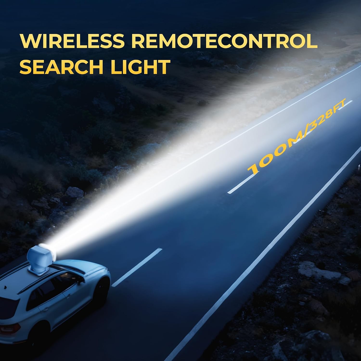 Remote Spotlight for Truck Magnetic and IP68 Waterproof Marine Search Lights Aut