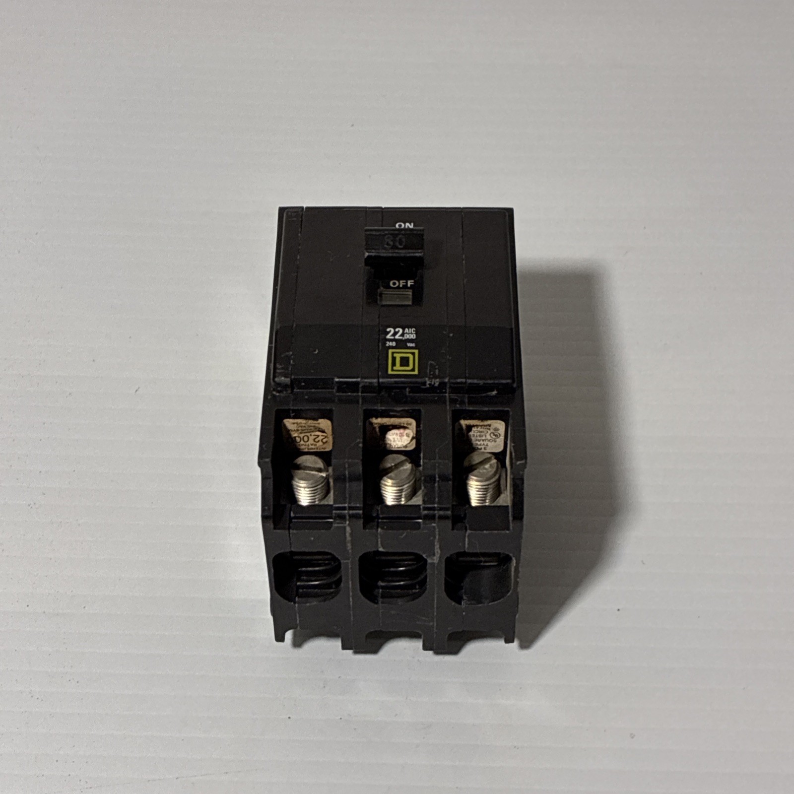 Square D 60A 3-Pole Circuit Breaker 240V Black Analog/Mechanical On/Off