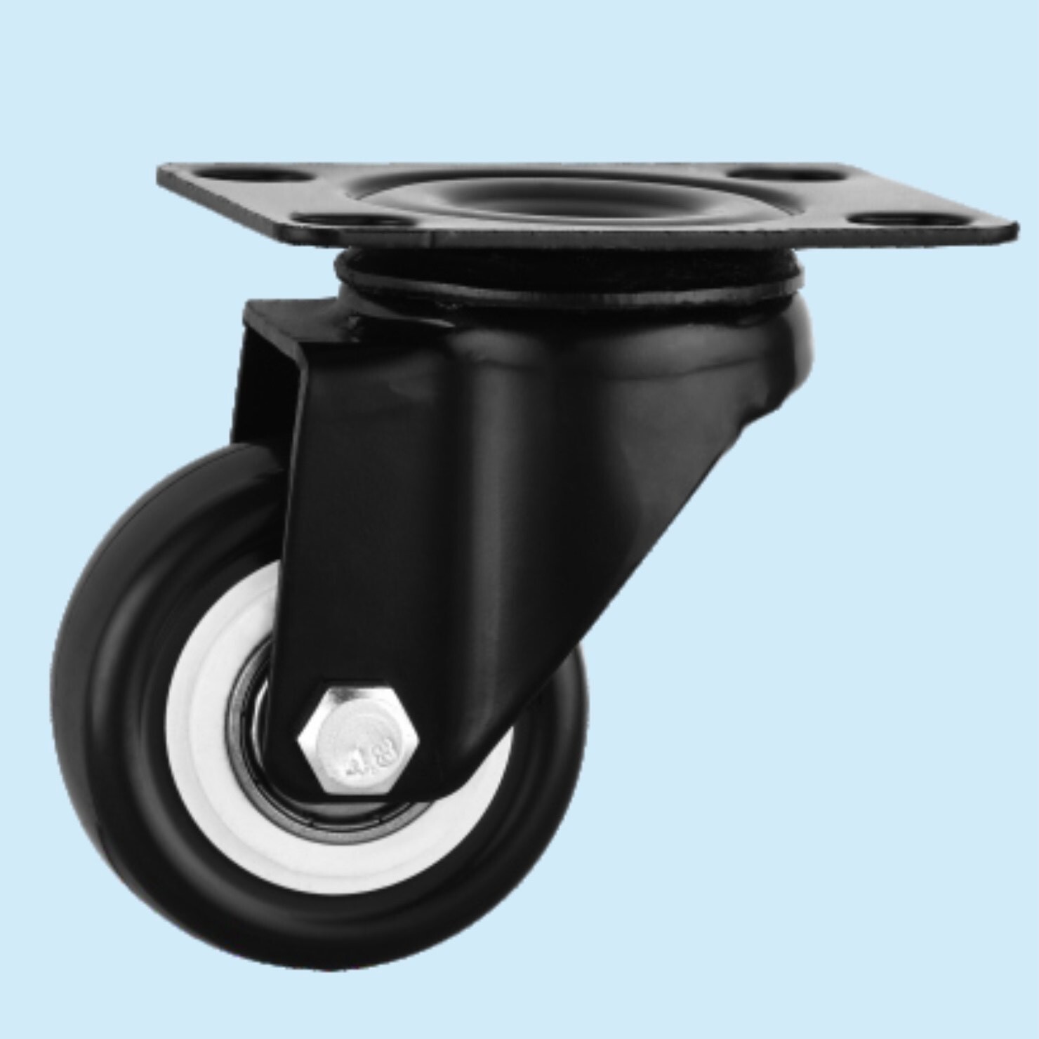 Non Marking Black PU Rubber Furniture Polyurethane Locking Caster Wheels