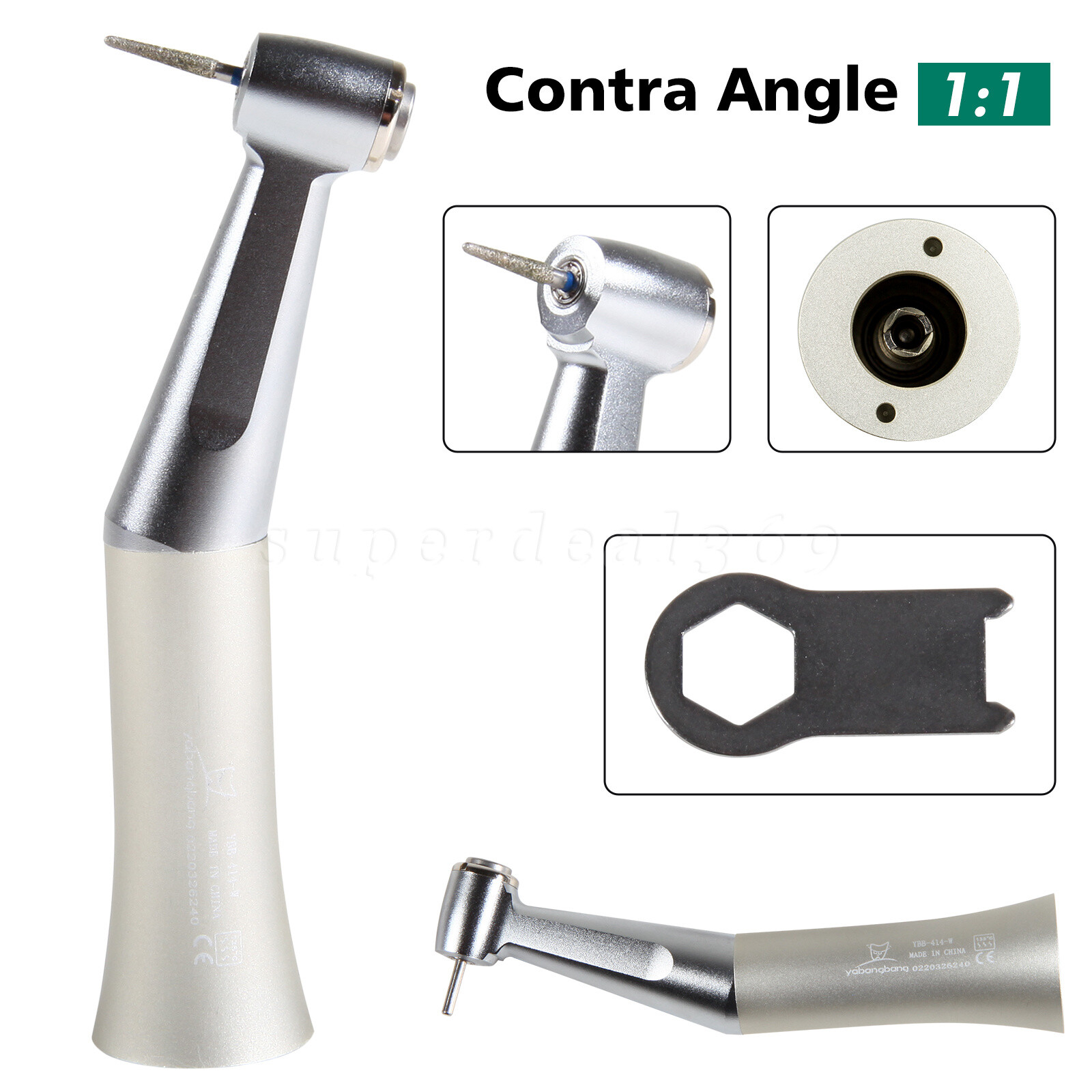 Dental Push Button Low Speed Contra Angle Handpiece E-type Fit FG 1.6mm Burs SA