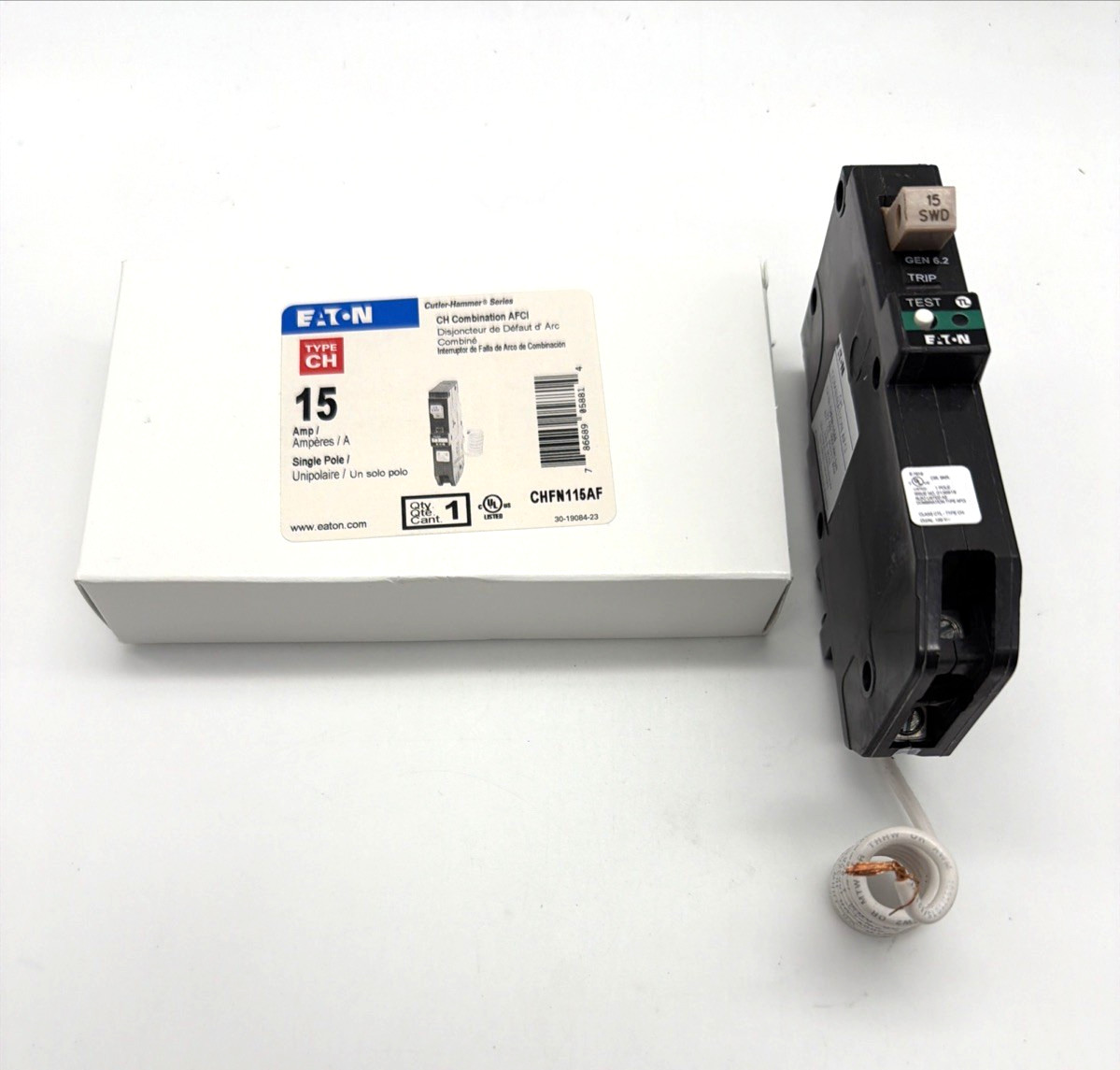 Cutler Hammer -CHFN115AF -15A -1-Pole 120V -AFCI -Circuit Breaker -10k -NEW