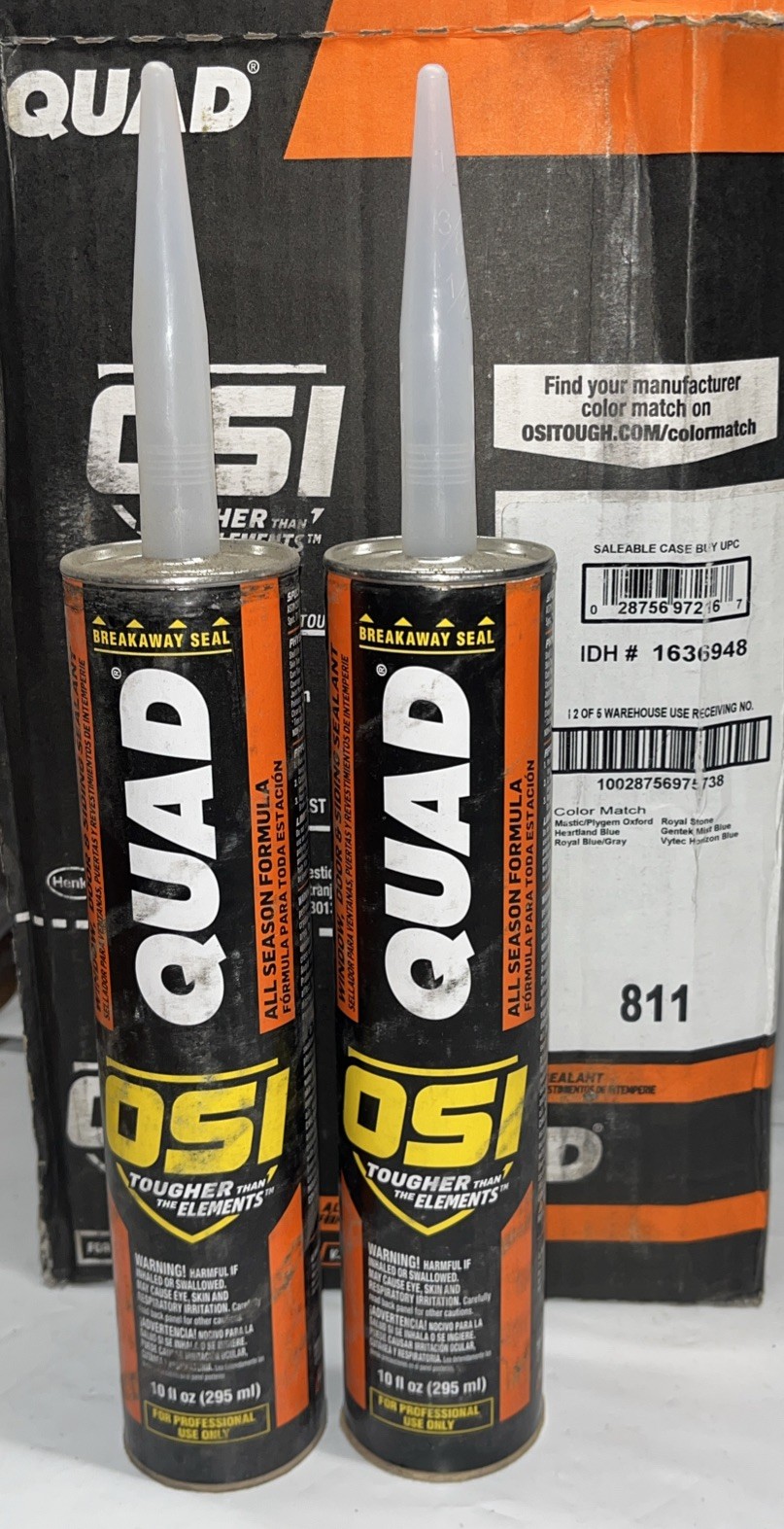 2 Pack OSI Quad 811 Blue/Stone/Gray Sealant 10oz