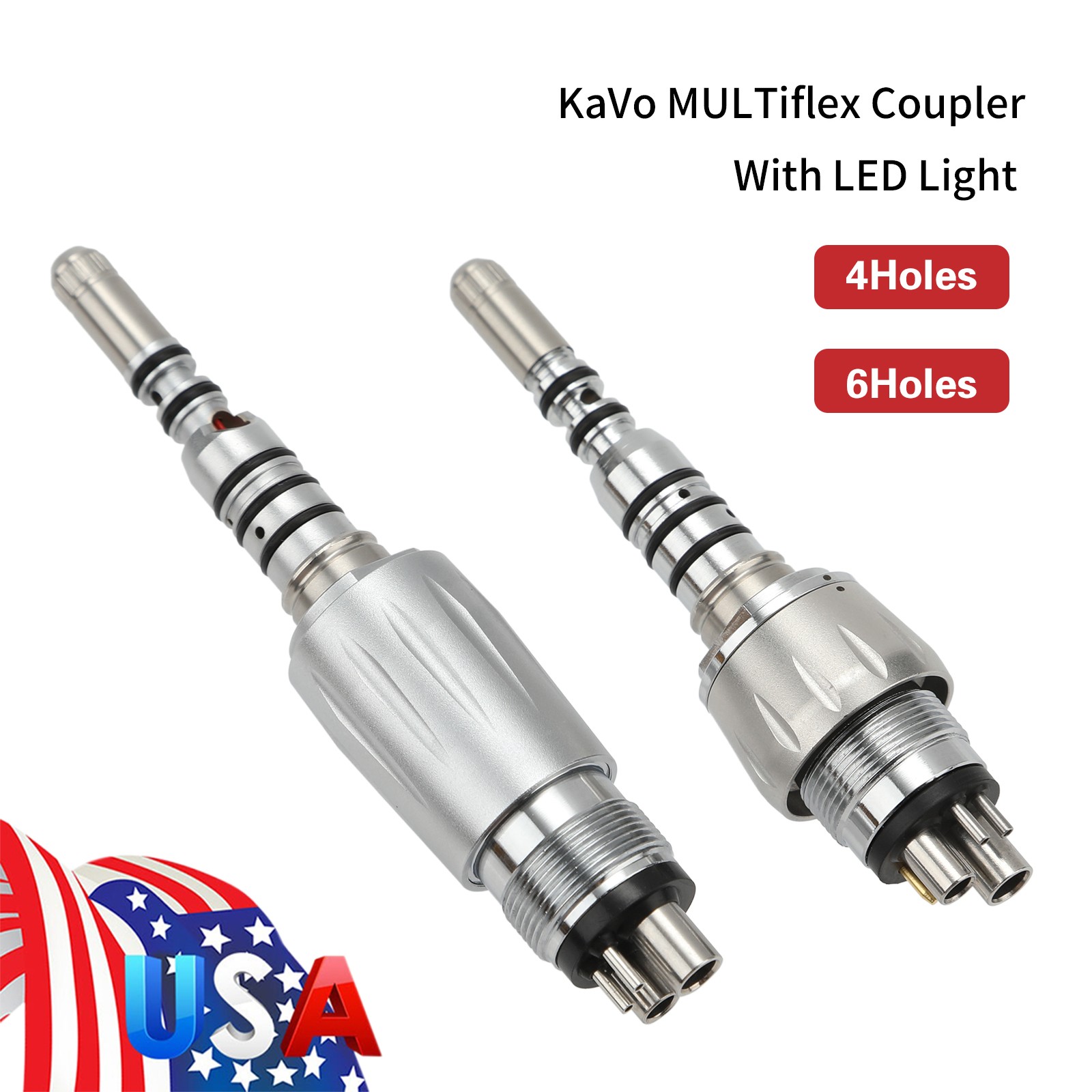 4 Hole / 6 Pin Hole Quick Coupler Connector For Fiber Optic Dental Handpiece KV