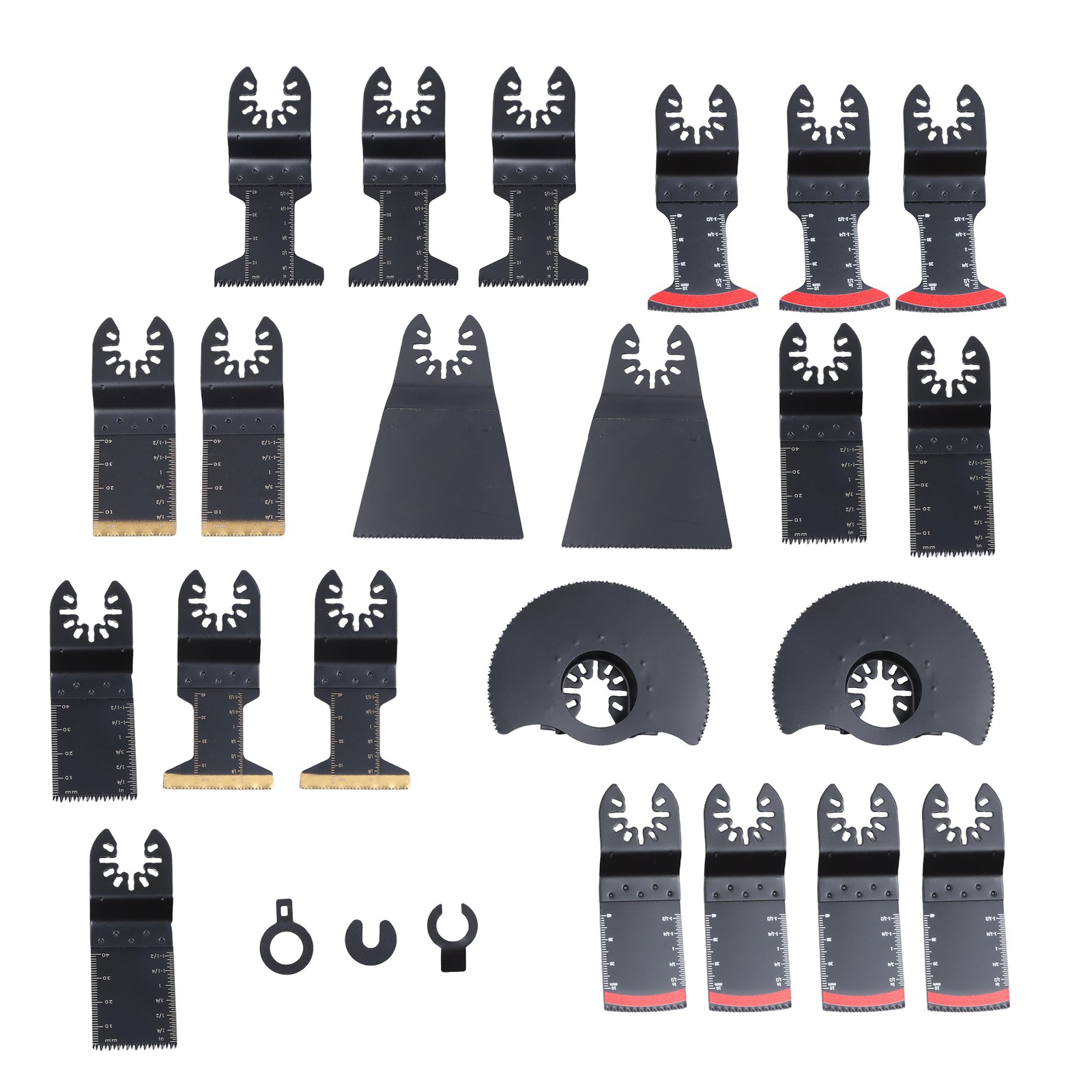 25PCS Titanium Oscillating Tool Blade, Professional Bi-Metal Multitool Blades Ki