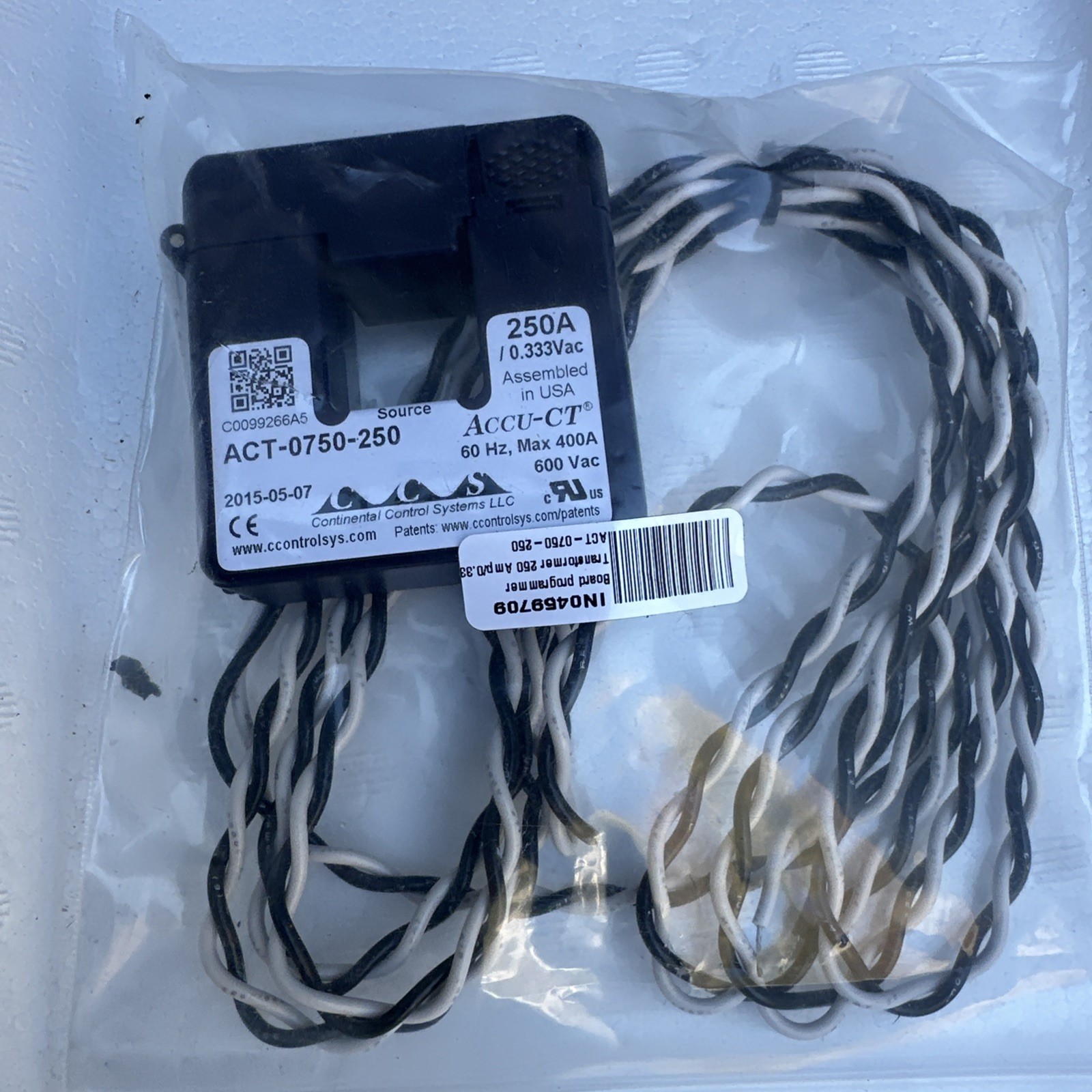 Accu-CT ACTL 0750-250 250 Amp Split-Core Current Transformer