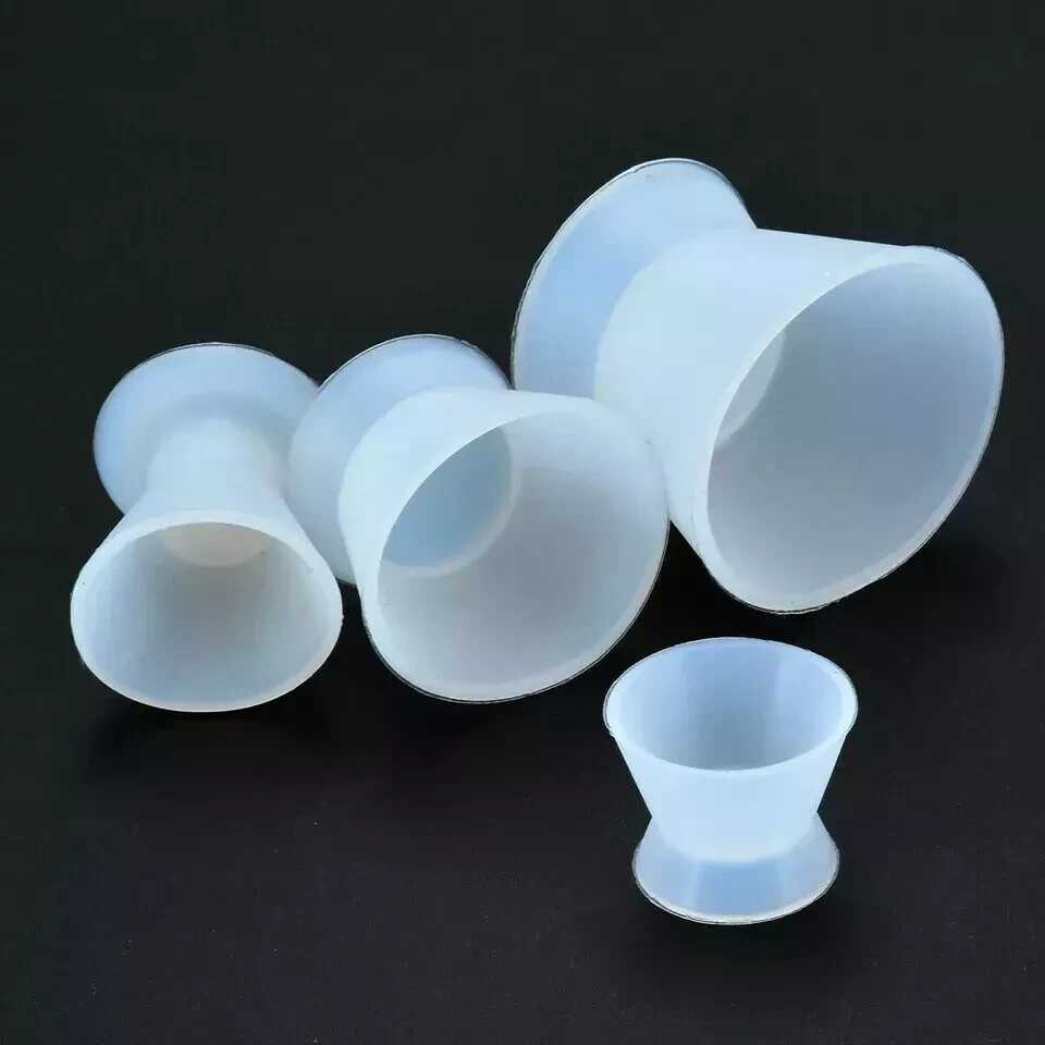 Dental Lab Rubber Mixing Bowls Cup Silicone No-Stick Flexible Bowl Acrylic 4Size