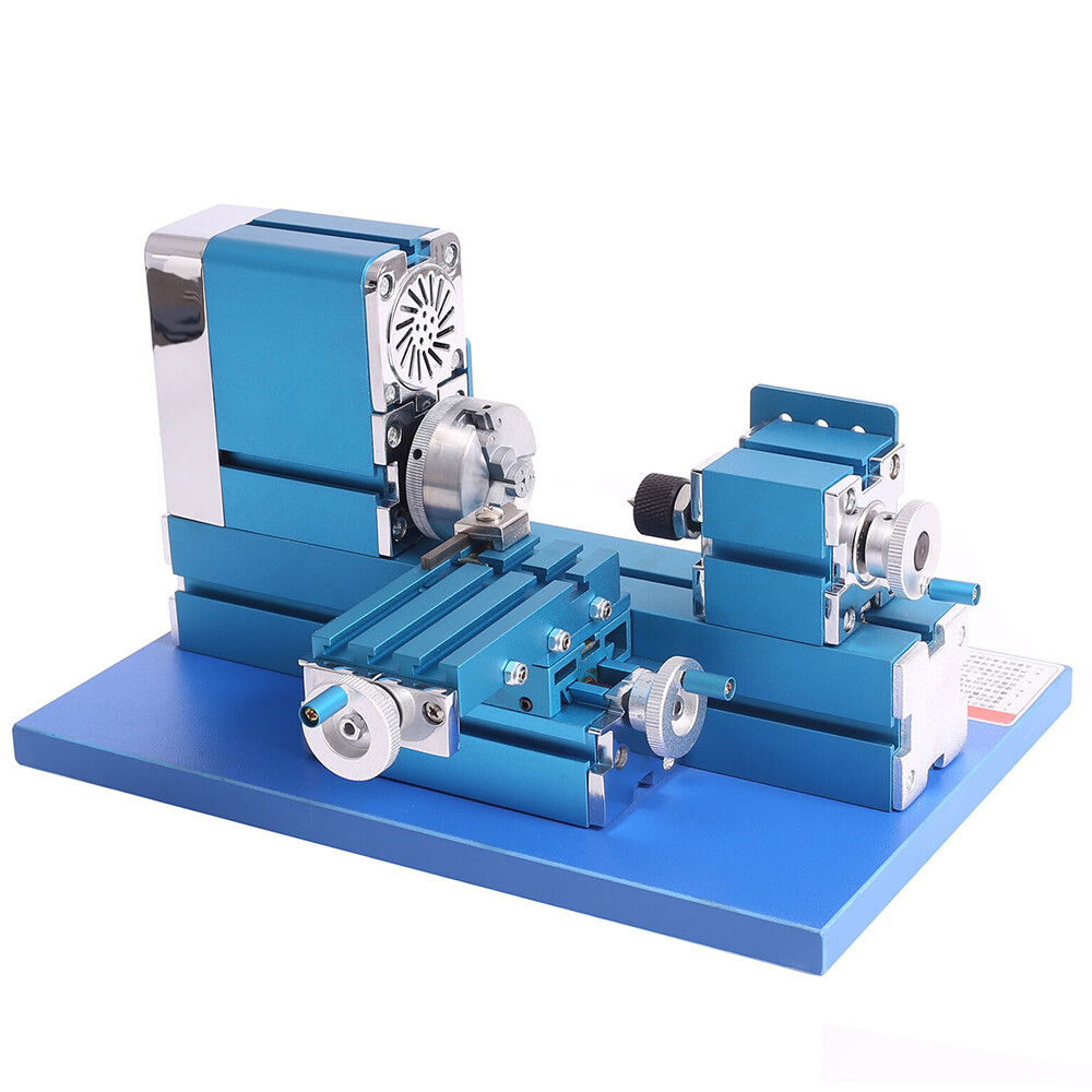 36W Mini Motorized Lathe Machine Metal Woodworking Hobby Teaching DIY Tool
