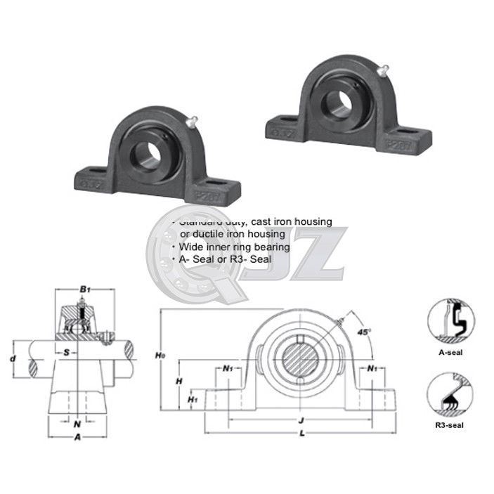 2x 1.875 in Pillow Blocks Cast Iron HCP210-30 Mounted Bearing HC210-30 + P210