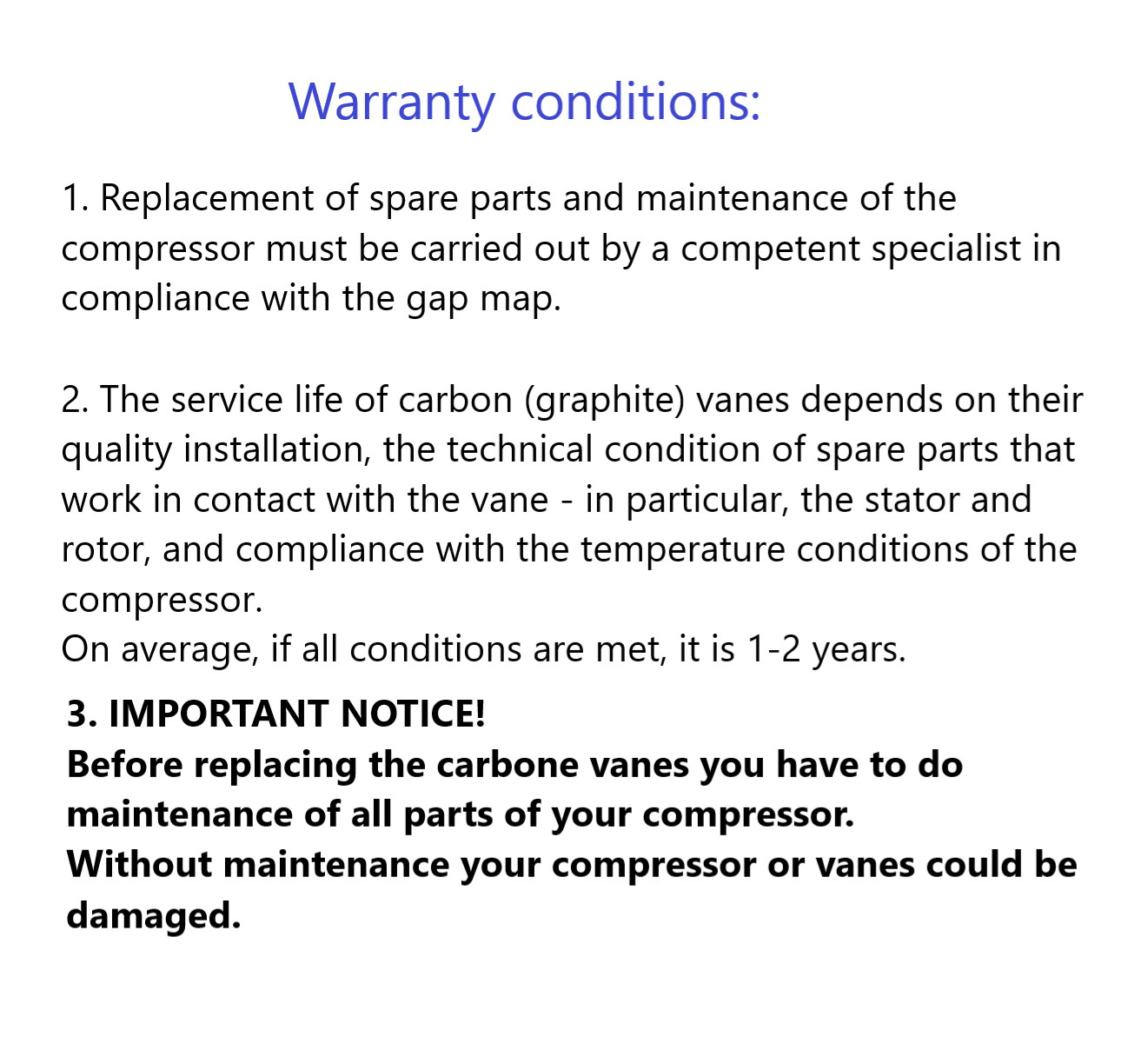 Set of carbon vane 250-39-4 4pcs compatible with (fits for) WN124-032 carton box