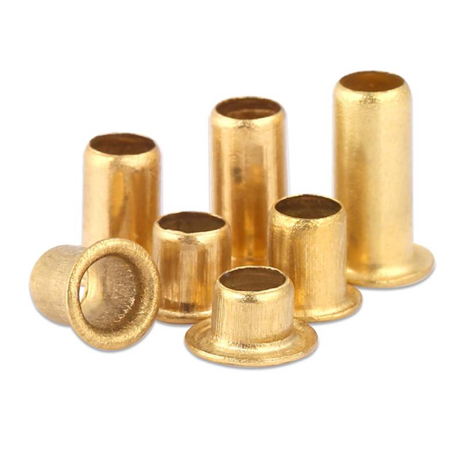 Brass Hollow Tubular Rivets Eyelet Leather Craft Grommet M0.9 to M6 DIY