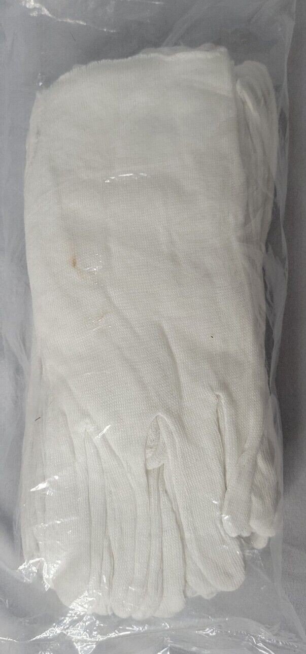 12 Pairs White Inspection Cotton/Poly Lisle Glove Coin Jewelry Light Weight 1 Dz