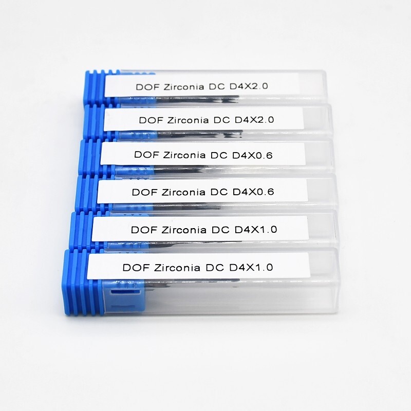 DOF Craft 5X Diamond Coating/DLC Zirconia Milling Bur Tools 0.6/1.0/2.0mm Cutter