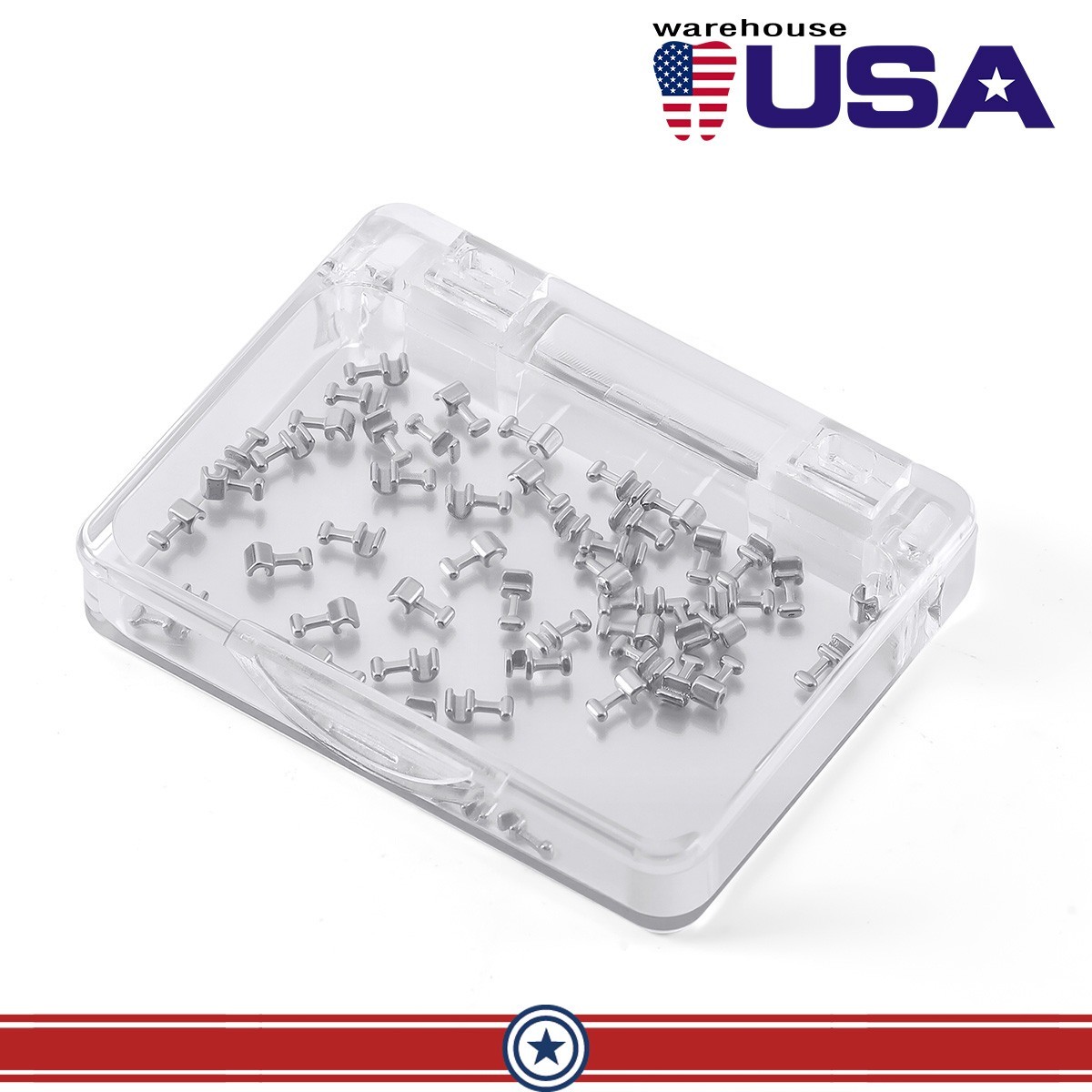 50pcs Dental Ortho Crimpable Hooks Stainless Steel 1.6/1.8/2.1/2.7/3.1/4/5.5/7mm