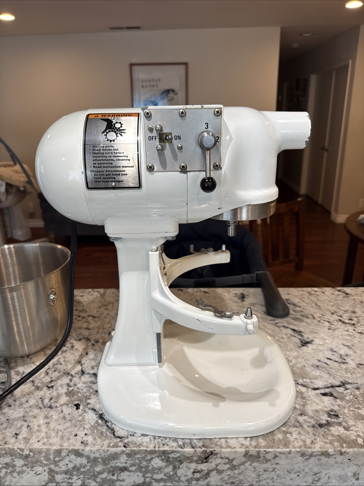 Hobart N50 Commercial Mixer WHITE Counter Top 5 Quart 3 Speed +Bowl+paddle WORKS