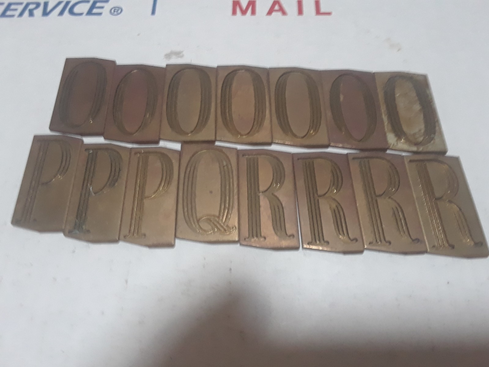 New Hermes Brass Font probably Condensed Roman Triple Line Font 139 pieces