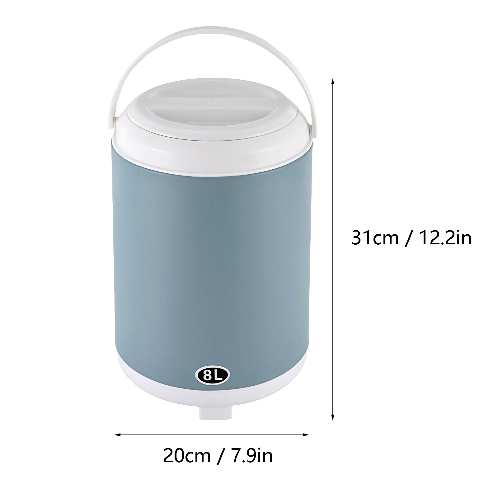 Insulated Beverage Server/Dispenser 1.9 Gallon Hot & Cold Drinks w/Handles Blue