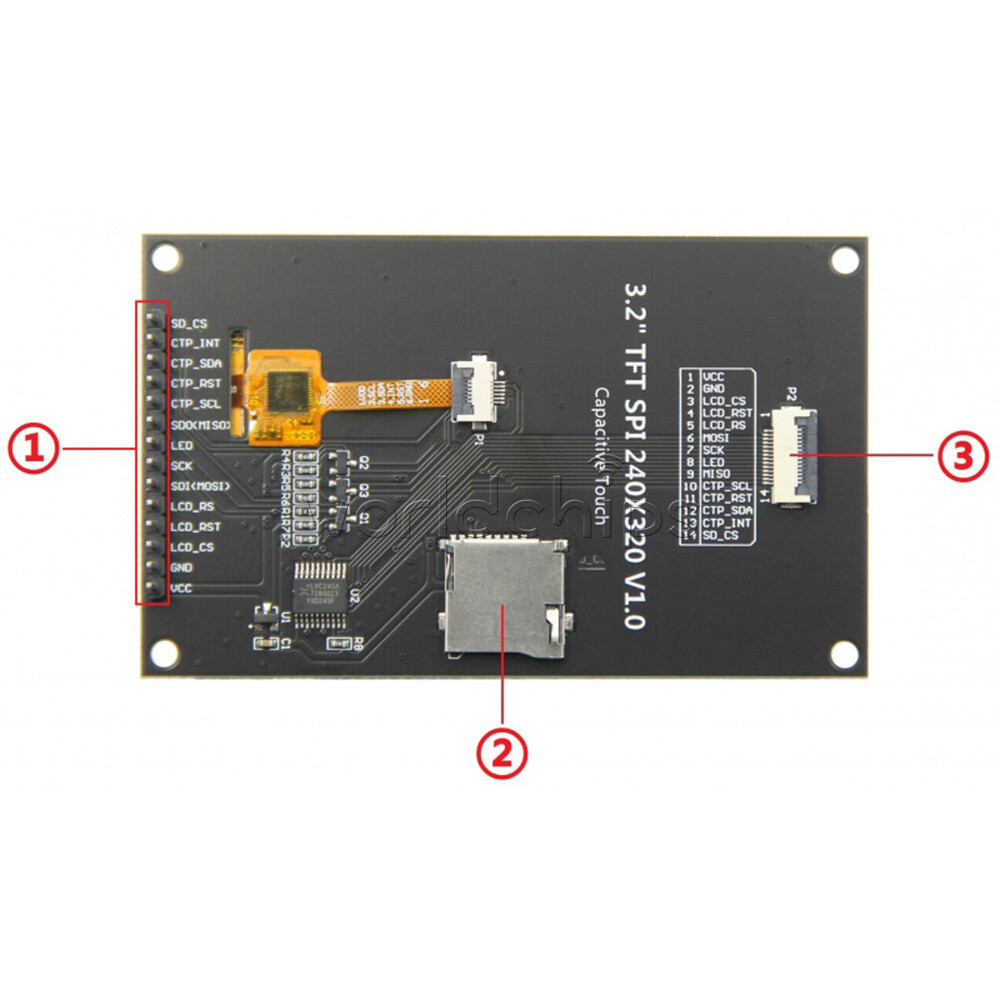 3.2 inch SPI Serial TFT LCD Display Module IPS Touch Screen 240X320 ILI9341V New